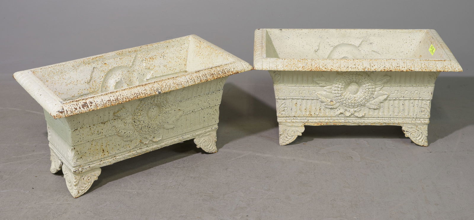 Two Continental Style Painted Cast Iron Planters (1 of 5)