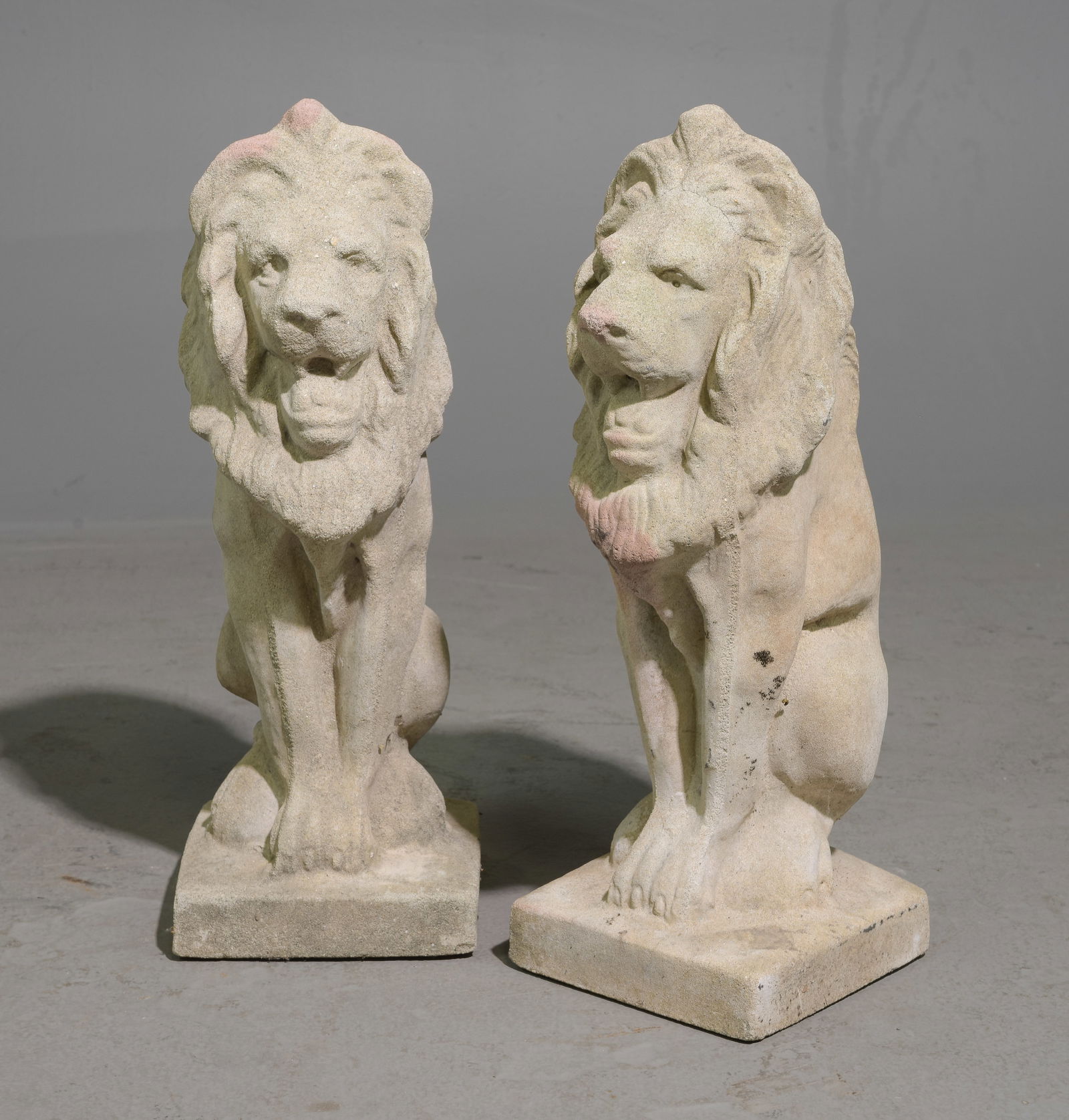 2 Small Concrete Lion Figures (1 of 5)