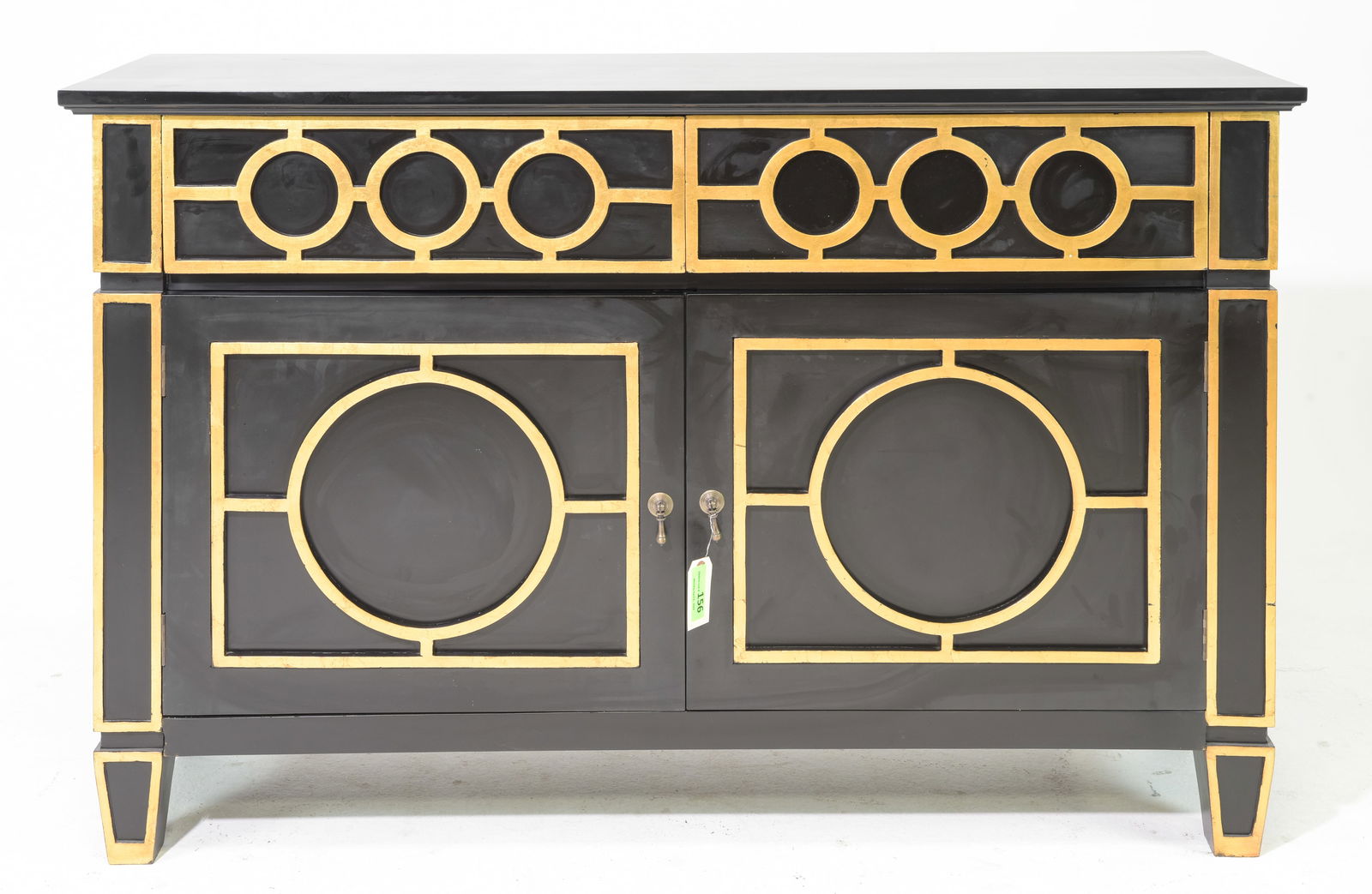 Hollywood Regency Style Black & Gold Buffet (1 of 7)