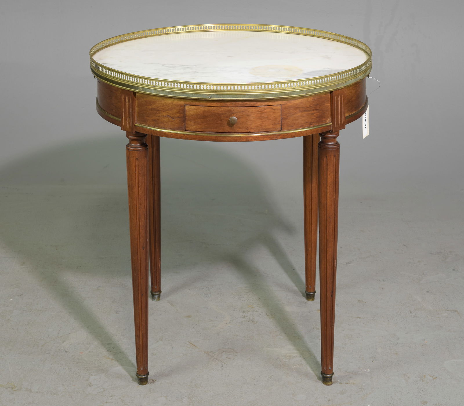Louis XVI Style White Marble Top Bouillotte Table (1 of 4)