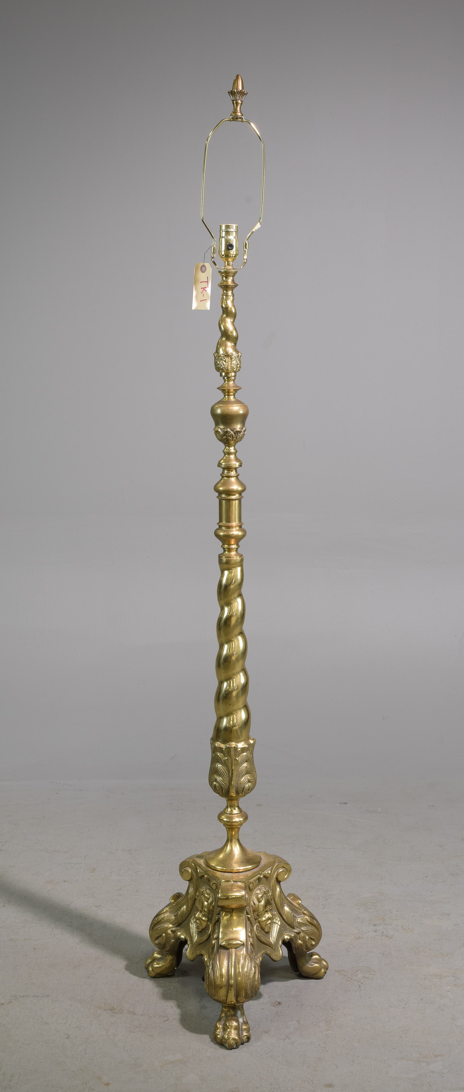 Brass Twisted Floor Lamp (1 of 4)
