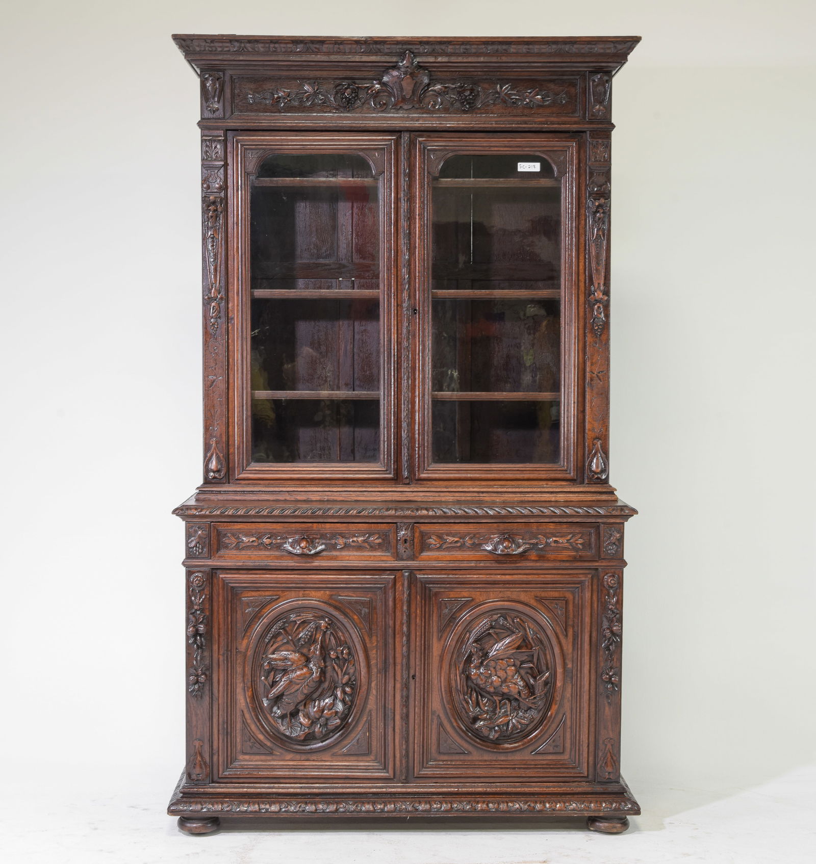 Renaissance Style Carved Oak Double Buffet / Cupboard (1 of 10)