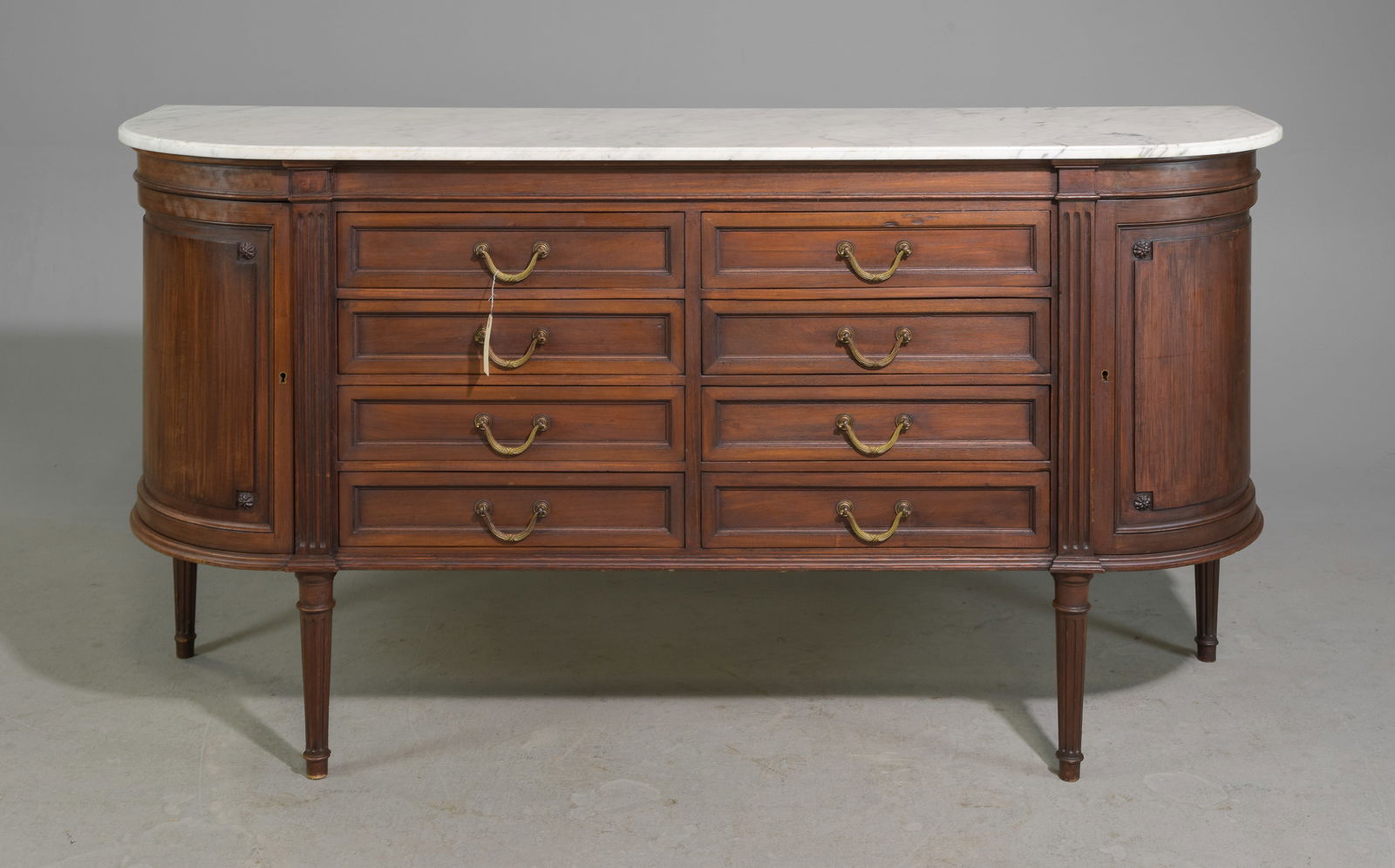 Louis XVI Style Curved White Marble Top Sideboard (1 of 5)