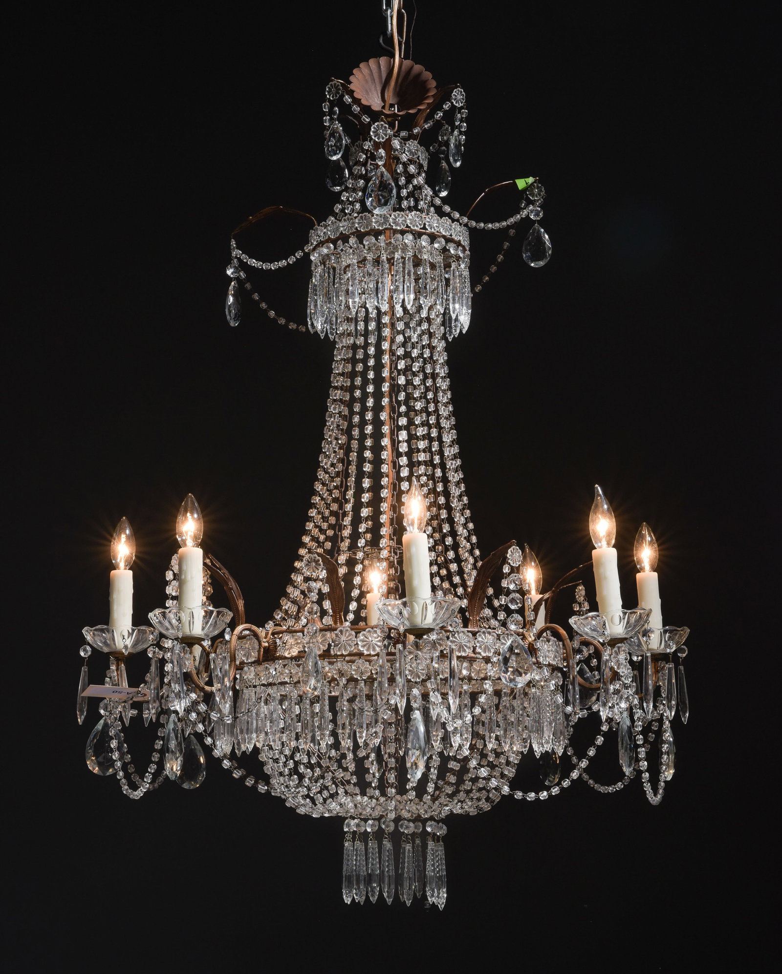 French Empire Louis XV Style Chandelier: French Empire Louis XV Style Chandelier - 47 inches tall x 35 x 35