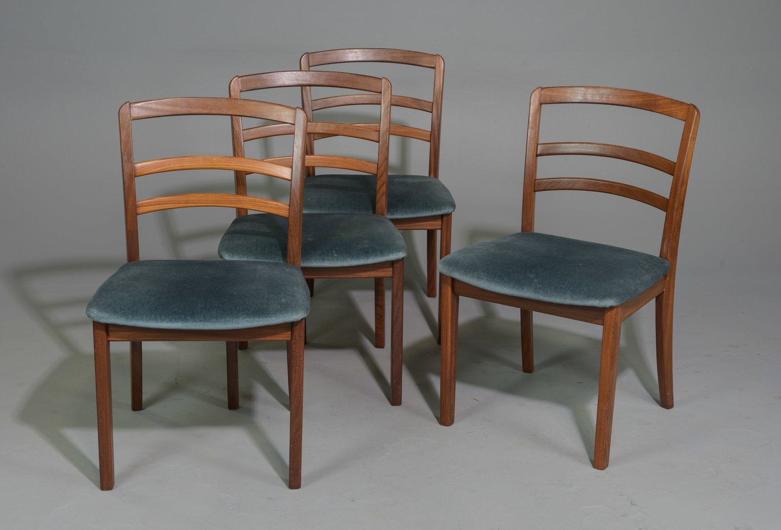 4 Mid Century Modern Ladder Back Chairs - Gplan: 4 Danish Modern Style Ladder Back Chairs by British Furniture Maker G-Plan - 31 inches tall x 19 x 19, seat height is 18 inches
