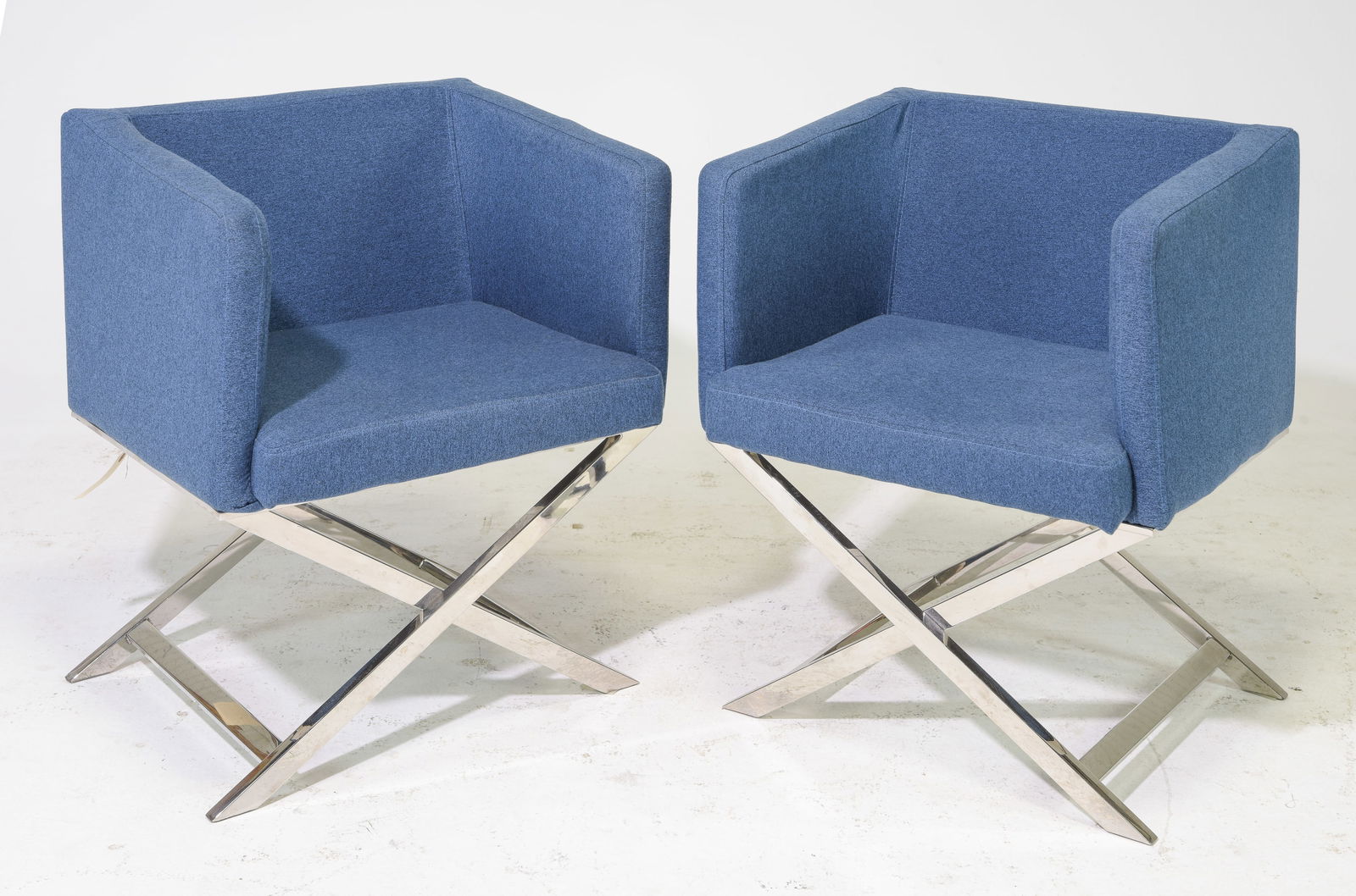Pair of Safavieh Modern Chrome Base Chairs (1 of 7)
