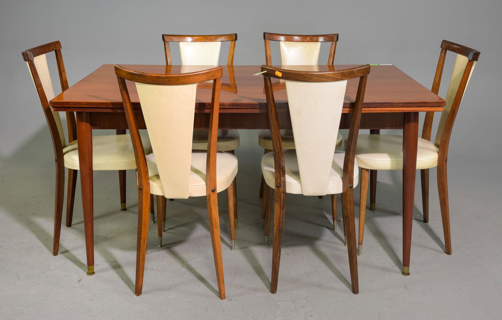 French Mid Century Modern Style Table & 6 Chairs (1 of 7)