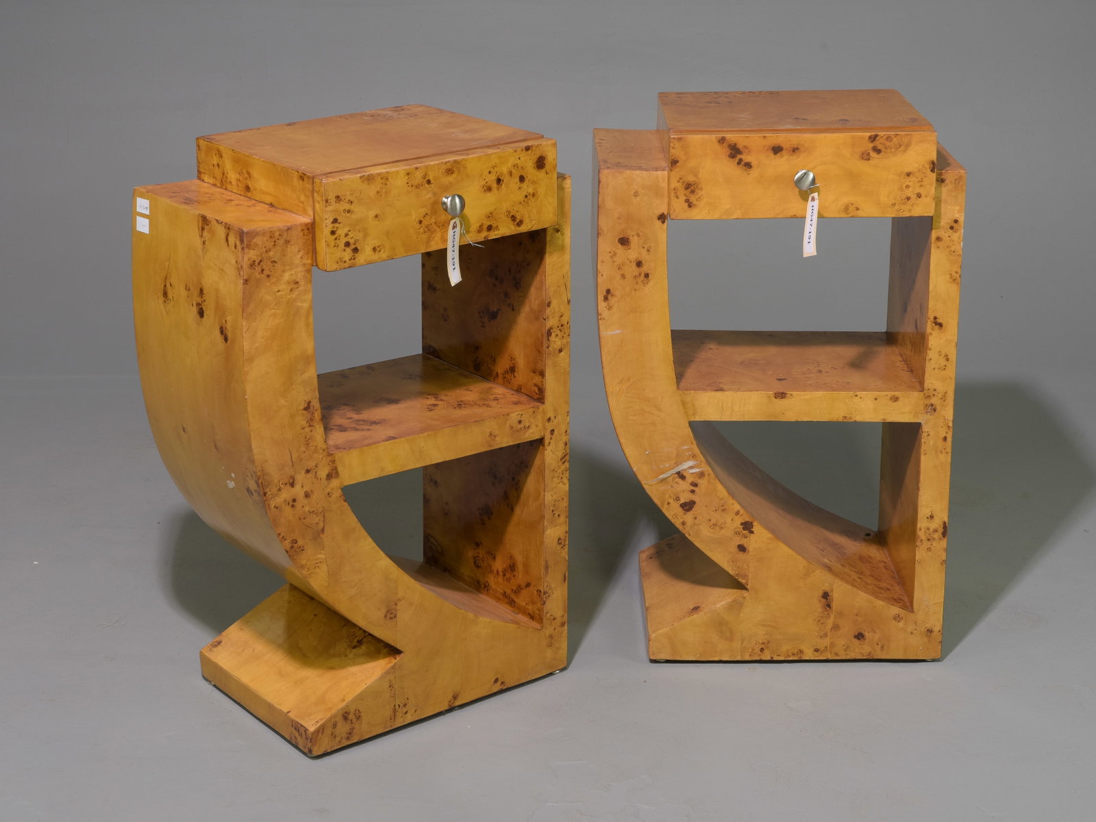 2 Art Deco Style Nightstands: 2 Art Deco Style Nightstands / Occasional Tables - 30 in tall x 19 x 13 each