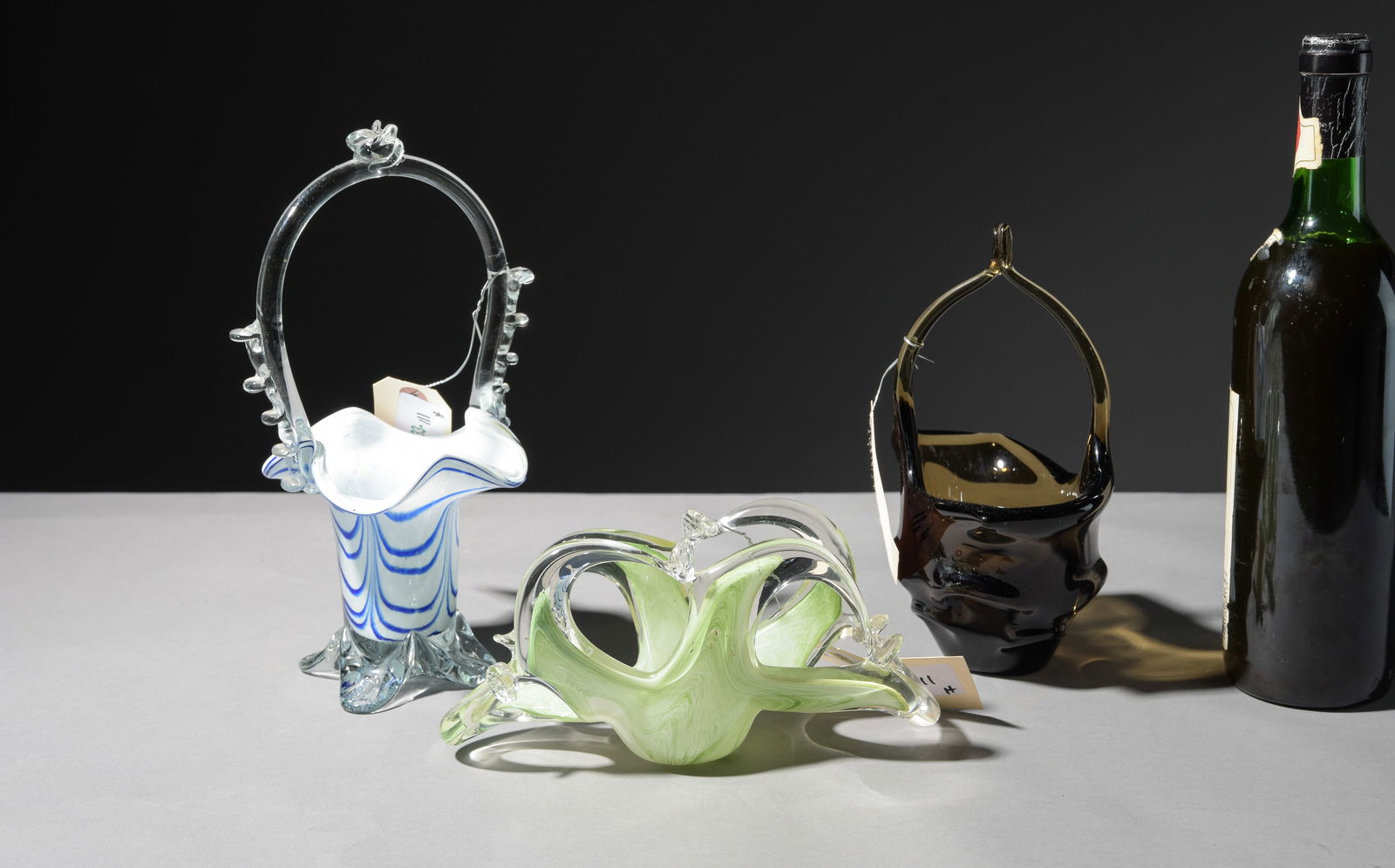 3 Hand Made Art Glass Baskets (1 of 4)