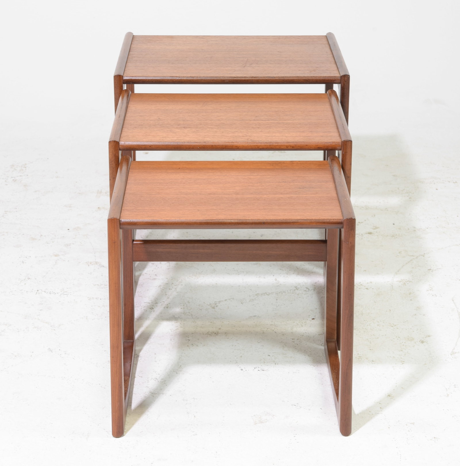 Mid Century Modern Quadrille Nest of 3 Tables #1: This Danish Modern Style Nest is British and made by Mid Century Modern Furniture Maker G Plan ( Gplan ) it stacks to make a bookcase as well. Measurement for largest table is 19 in tall x 21 wide x 1