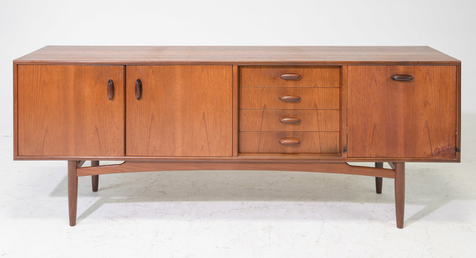 Mid Century Modern Sideboard - G-Plan "Scandinavian": This Danish Modern Style Teak Credenza is made by Mid Century Modern Furniture Maker G Plan ( Gplan ) & is part of their "Scandinavian" Range. - 31 in tall x 81 x 19