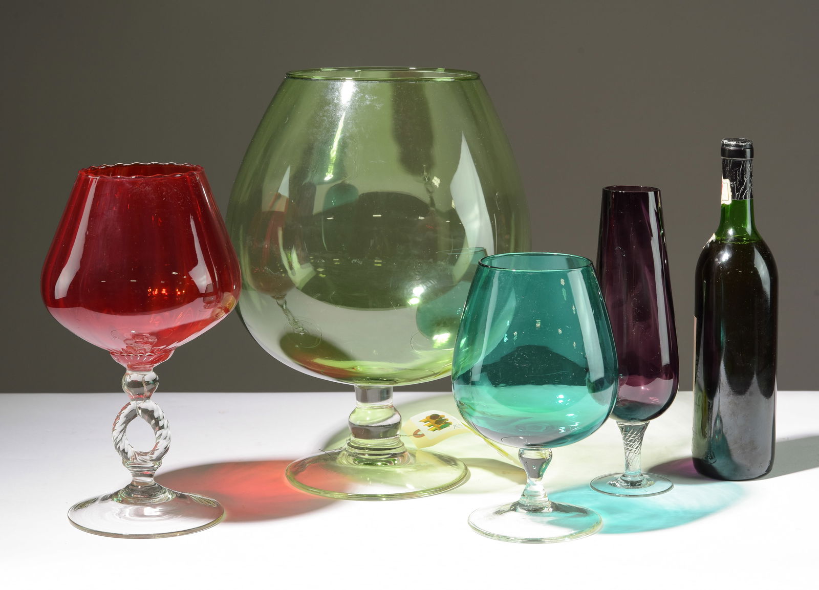 4pc - Hand Made Art Glass Snifters / Vases (1 of 5)