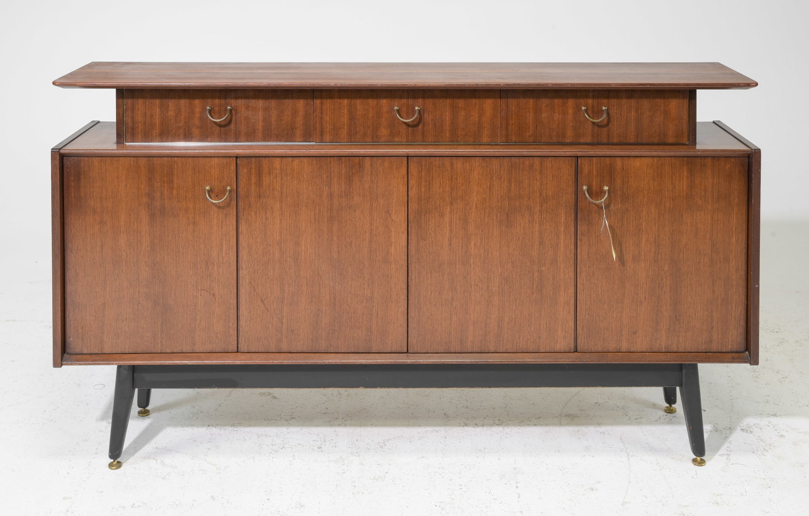Mid Century Sideboard by G-Plan - Black & Tola Range: Danish Modern Style Credenza by British Maker Gplan - 33.5 in tall x 58.5 x 12