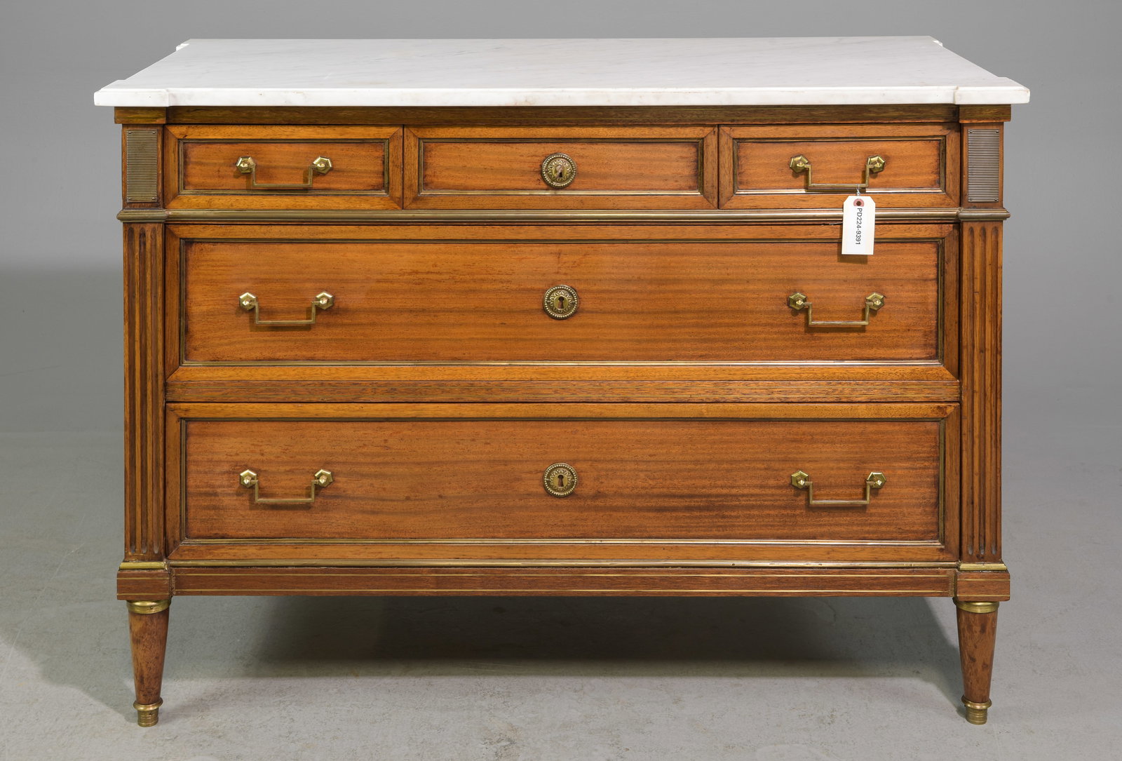 Louis XVI Style White Marble Top Chest #1 (1 of 6)