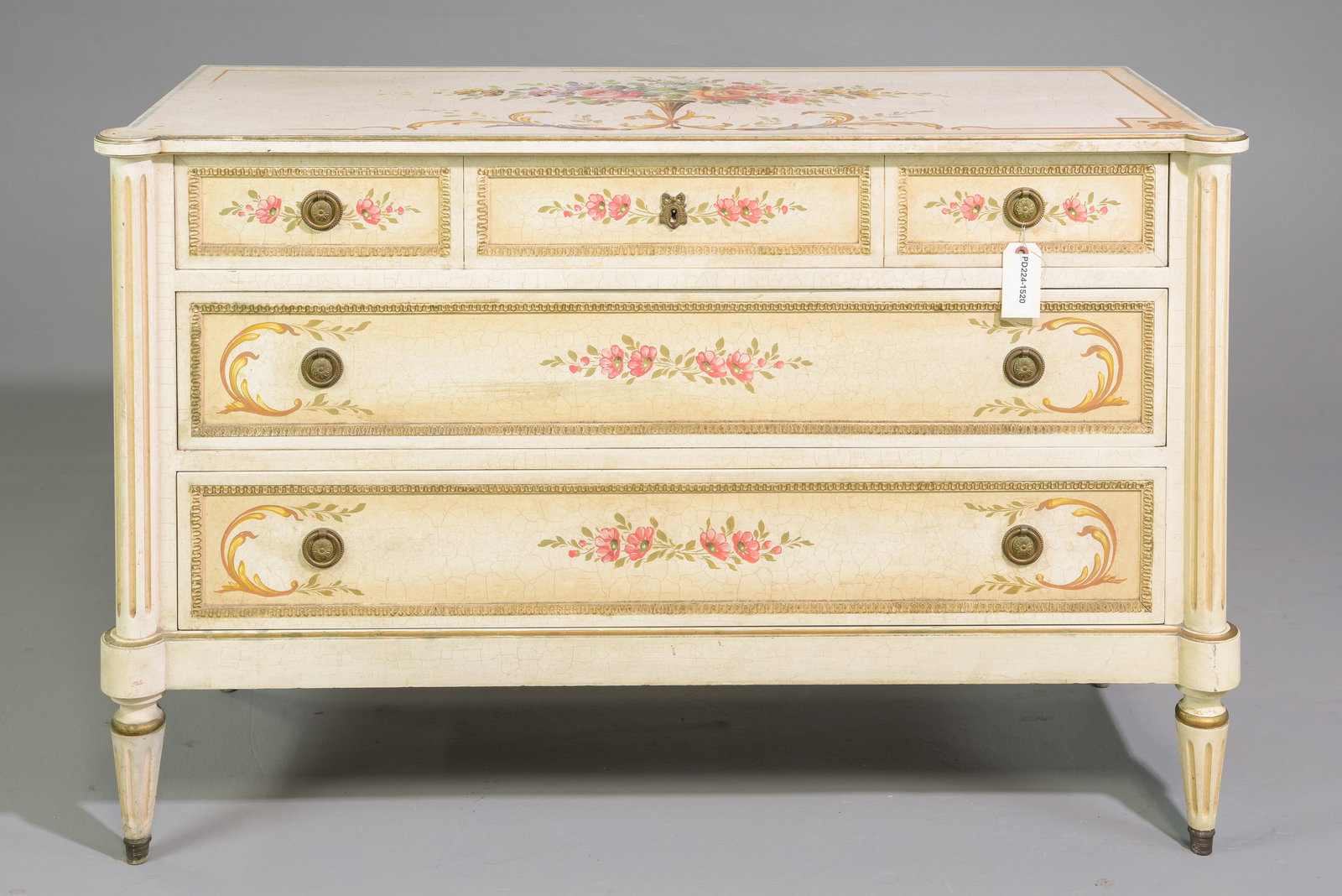 Louis XVI Style Painted Mahogany 3 Drawer Chest (1 of 5)