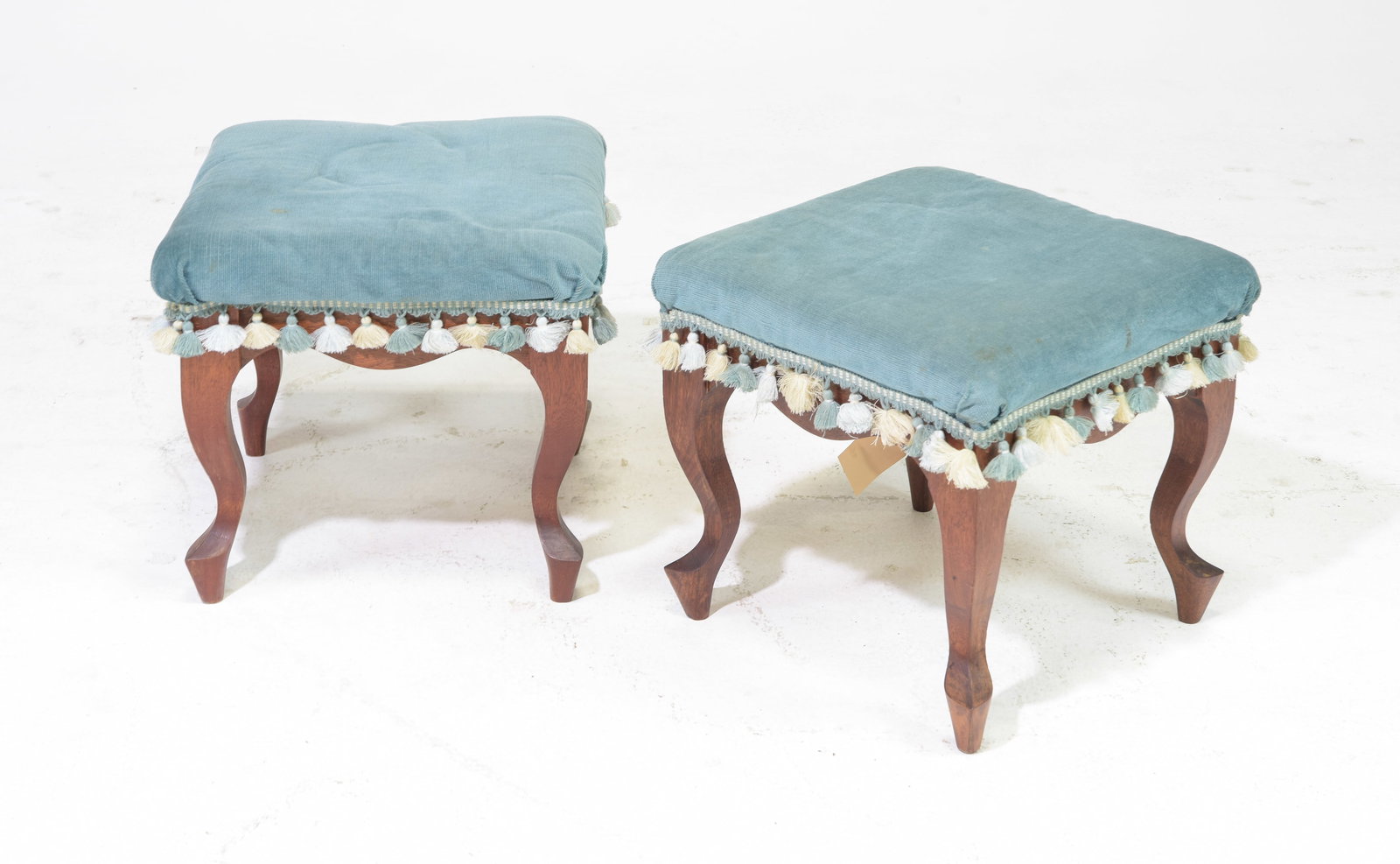 French Regency Style Pair of Upholstered Foot Stools (1 of 3)