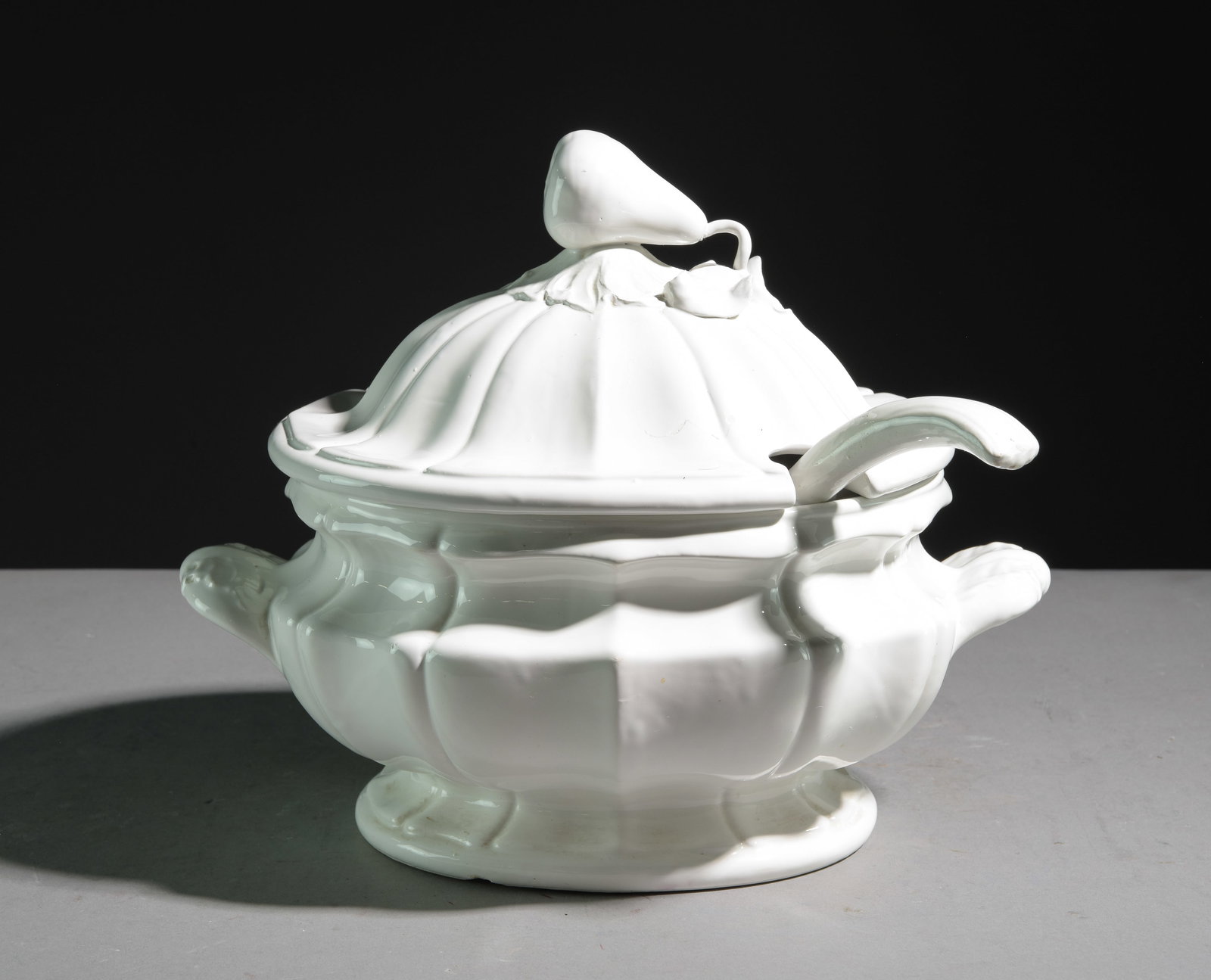 French White Ware Tureen with Ladle (1 of 3)