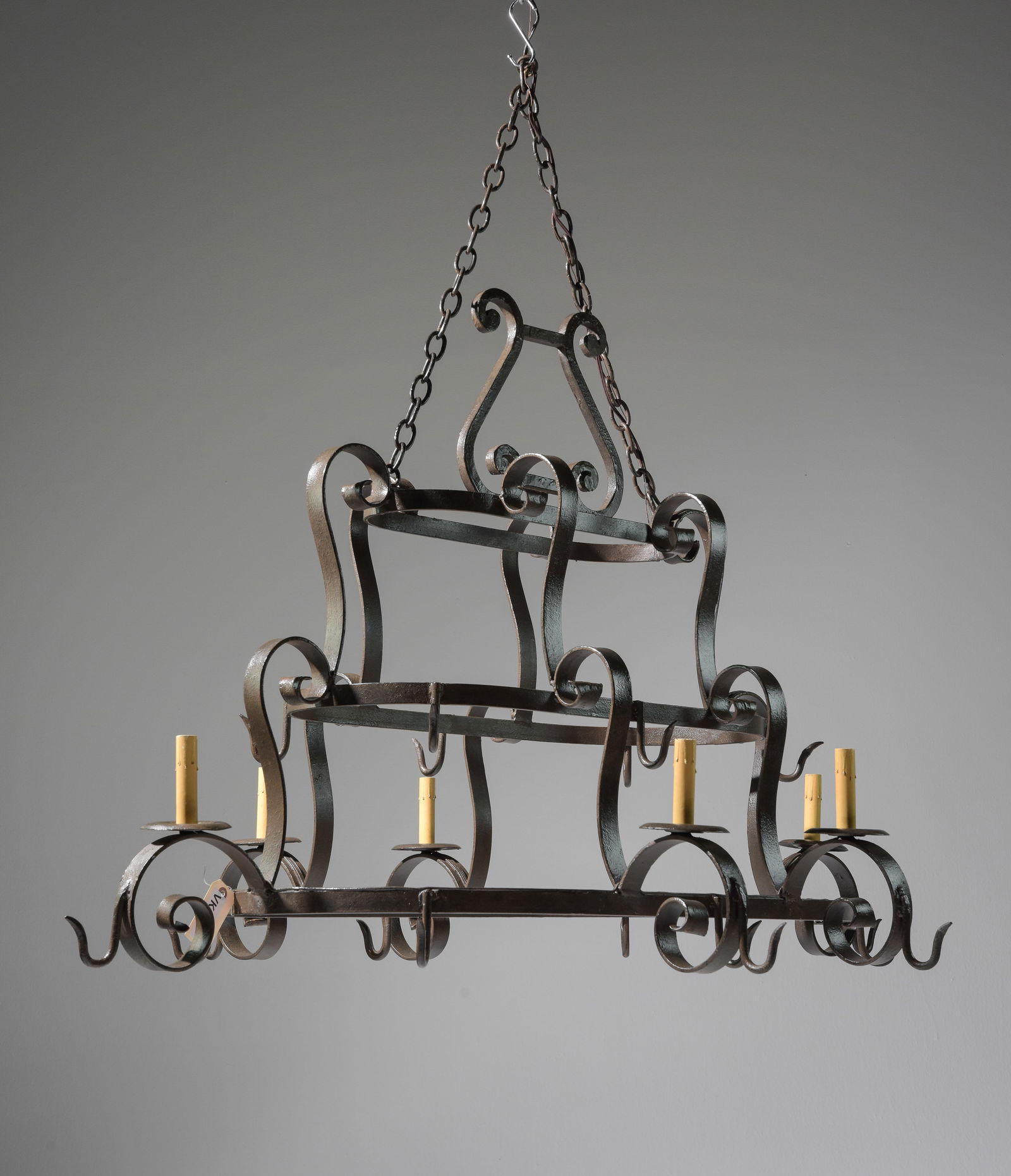 French Iron Pot Rack Chandelier (1 of 4)