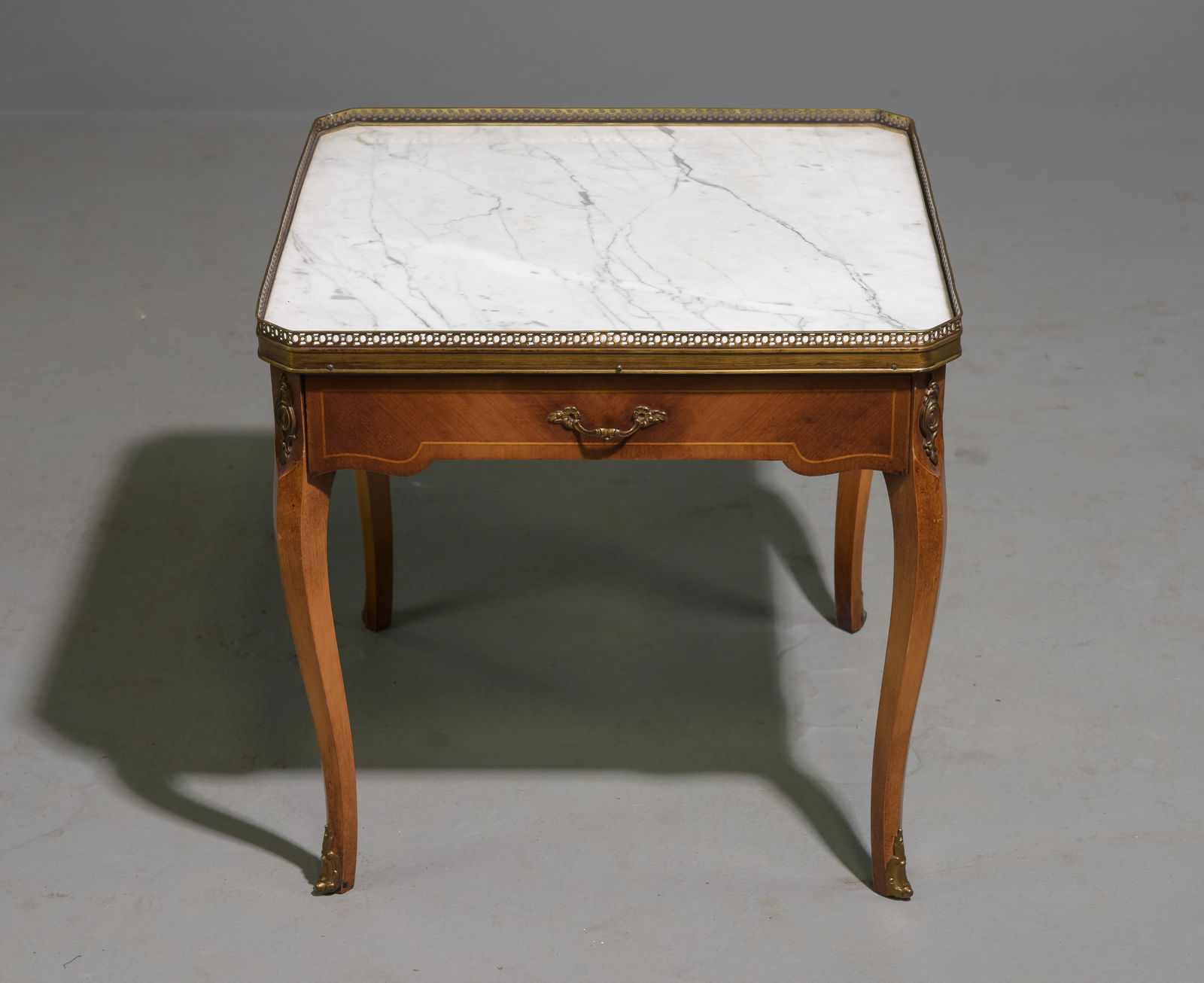 Louis XV Style White Marble Top Center Table (1 of 4)