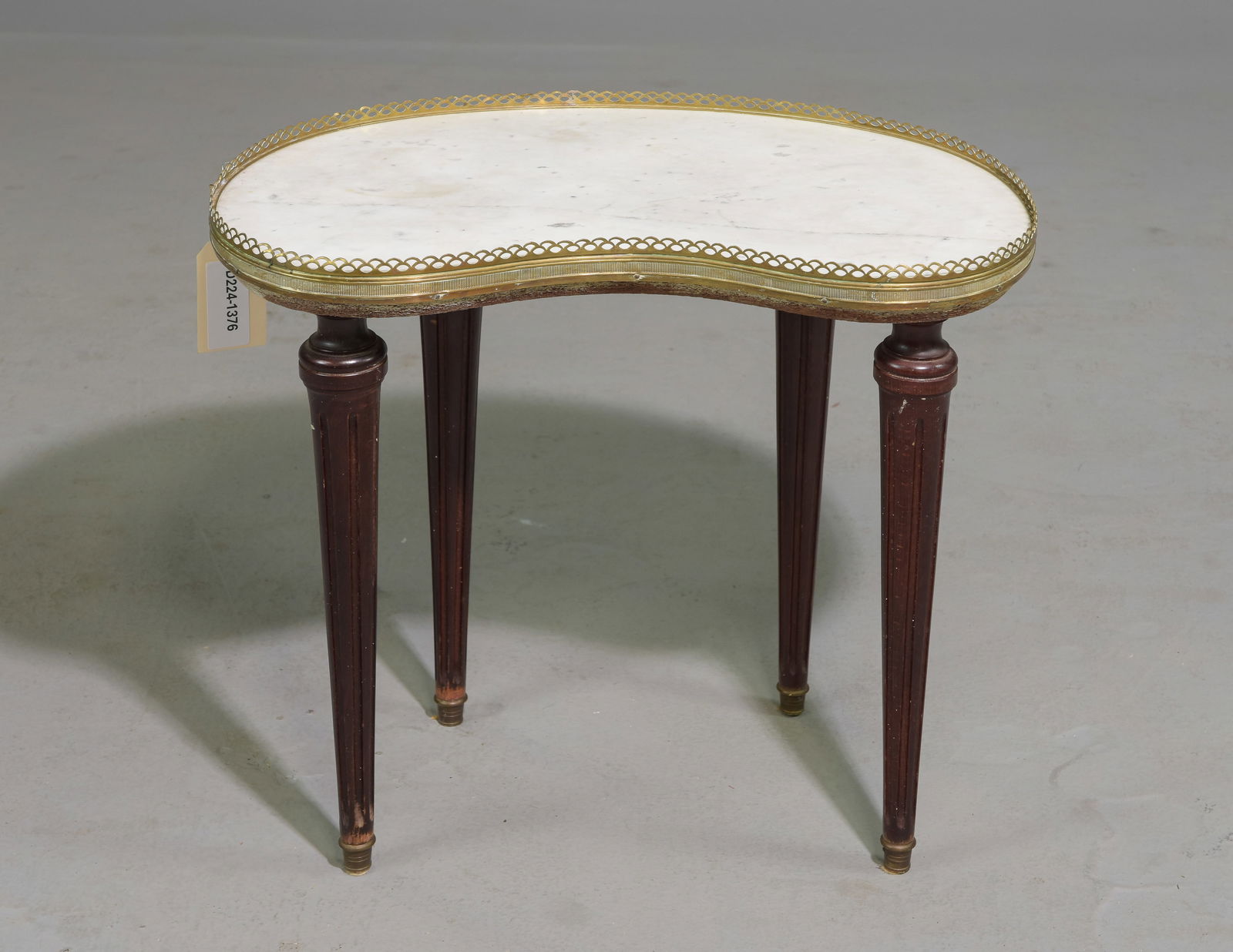 Louis XV Style  White Marble Top Mahogany Side Table (1 of 2)