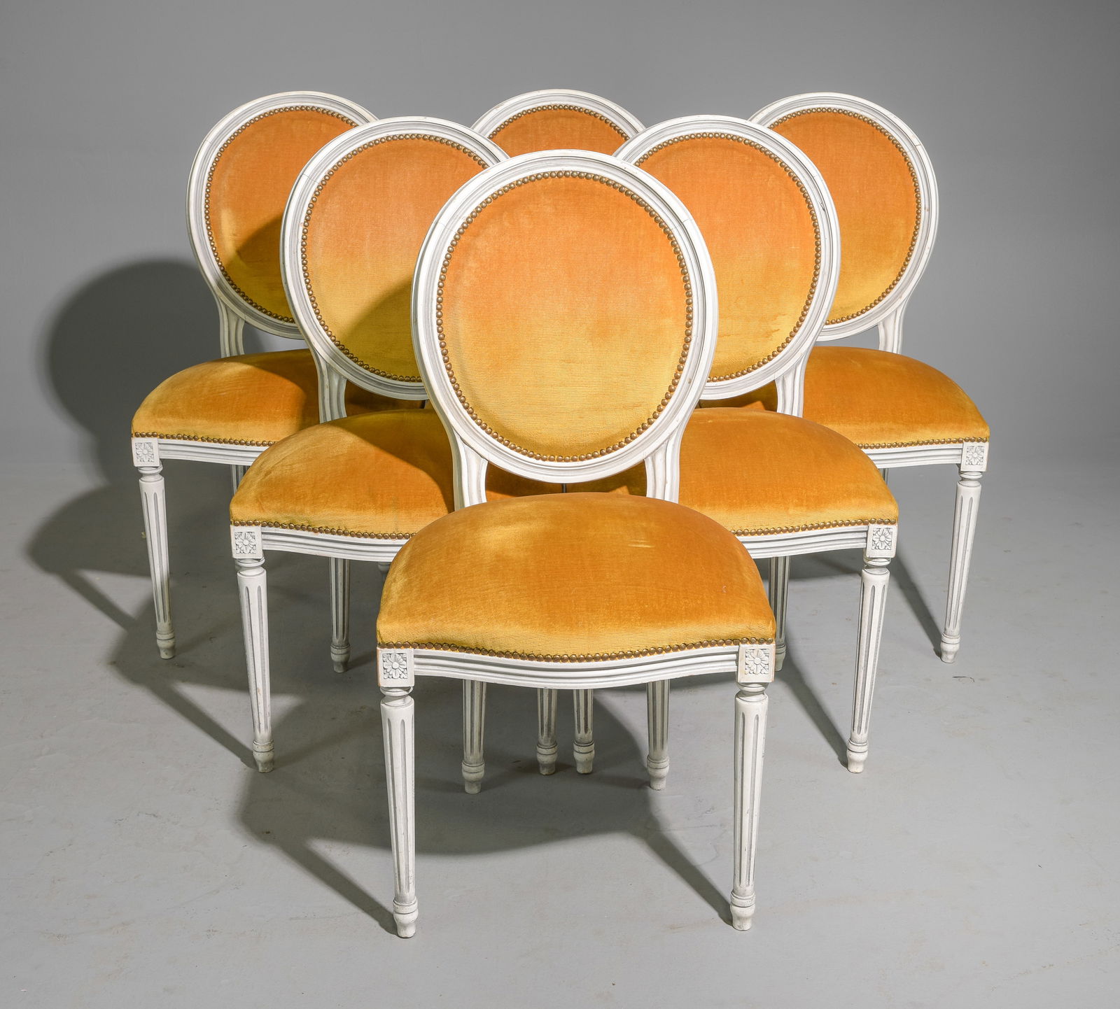 6 Louis XVI Style Painted Balloon Back Chairs (1 of 6)