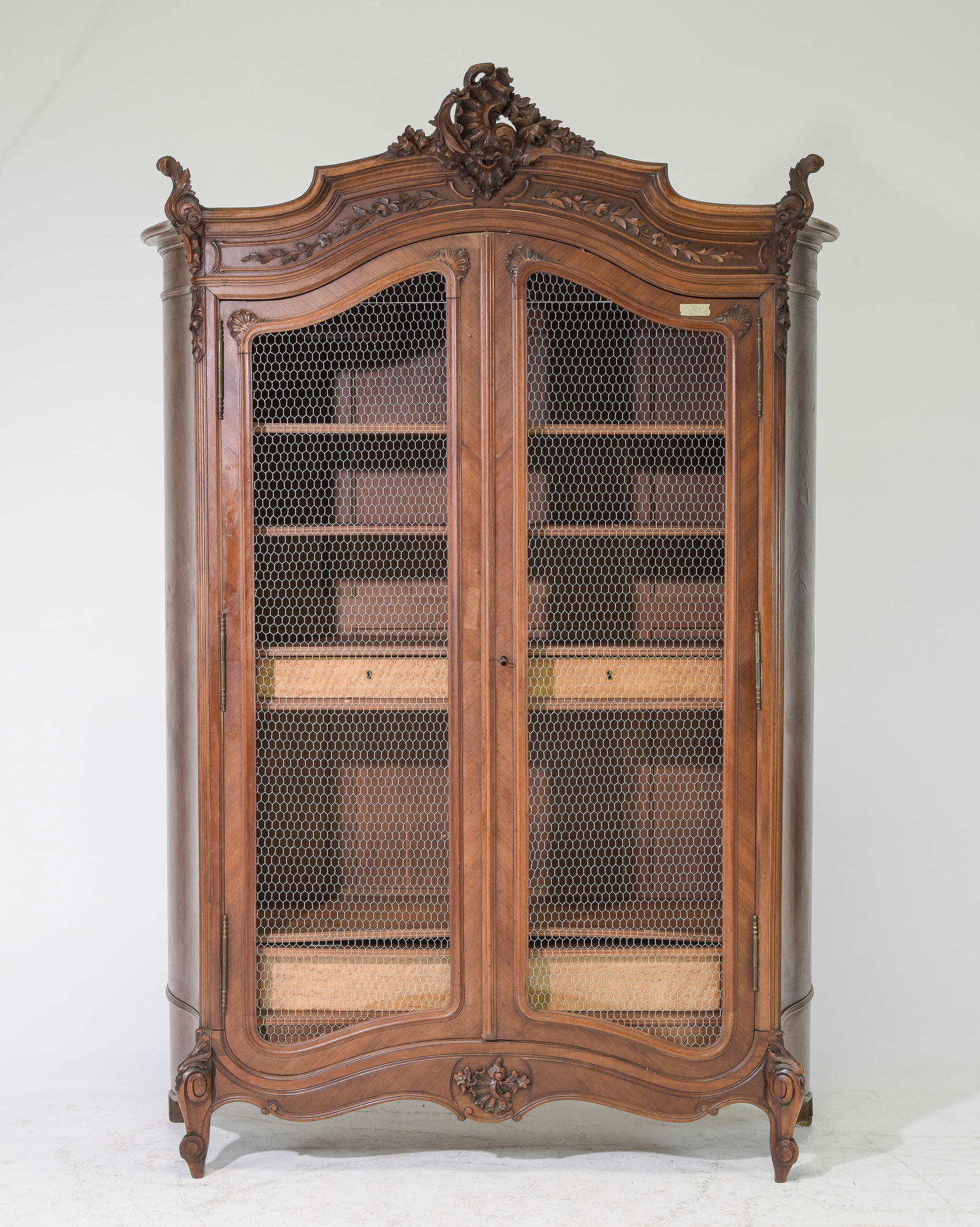 Louis XV Style Walnut Grilled 2 Doors Armoire (1 of 10)