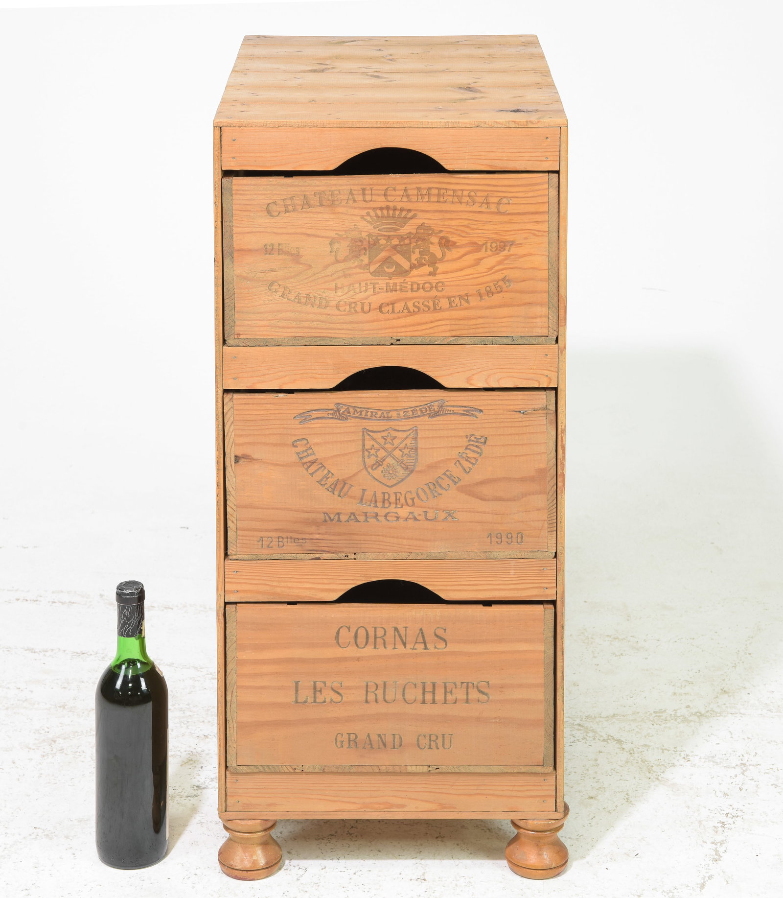 French Pine Three Drawer "Wine" Chest: French Pine Three Drawer "Wine" Chest - 31.5 in tall x 13.75 x 20