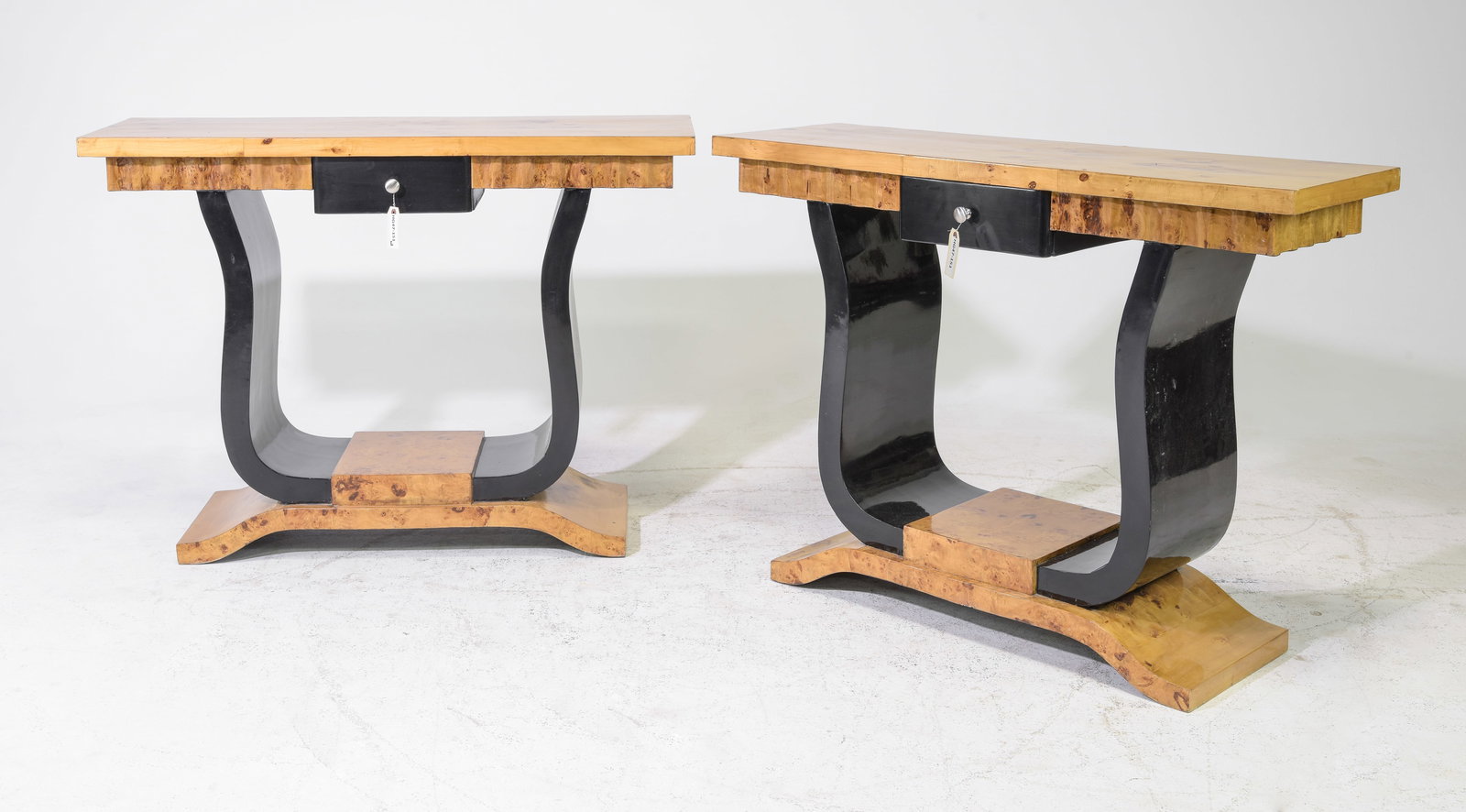 2 Art Deco Style Burled Hall Tables / Consoles (1 of 6)