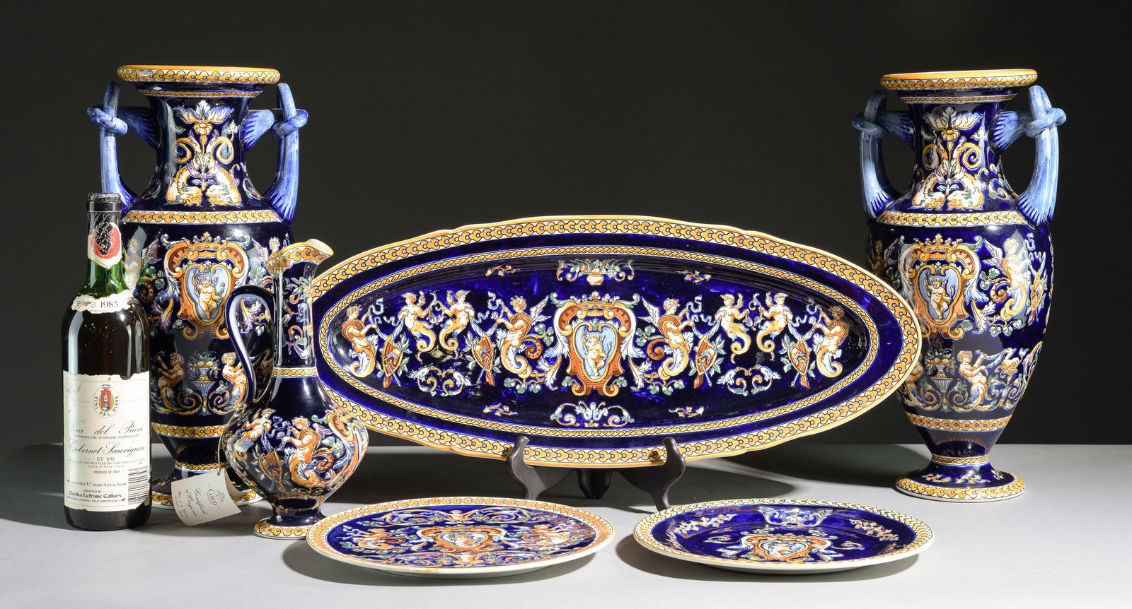 6pc French Gien Hand Painted China (1 of 4)