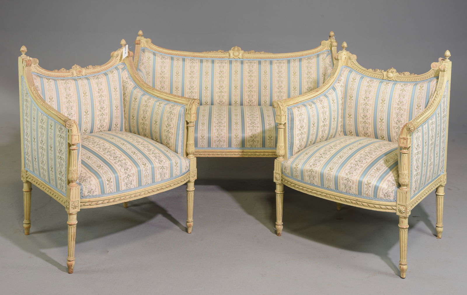 Louis XVI Style Salon Suite - Settee & 2 Chairs (1 of 8)