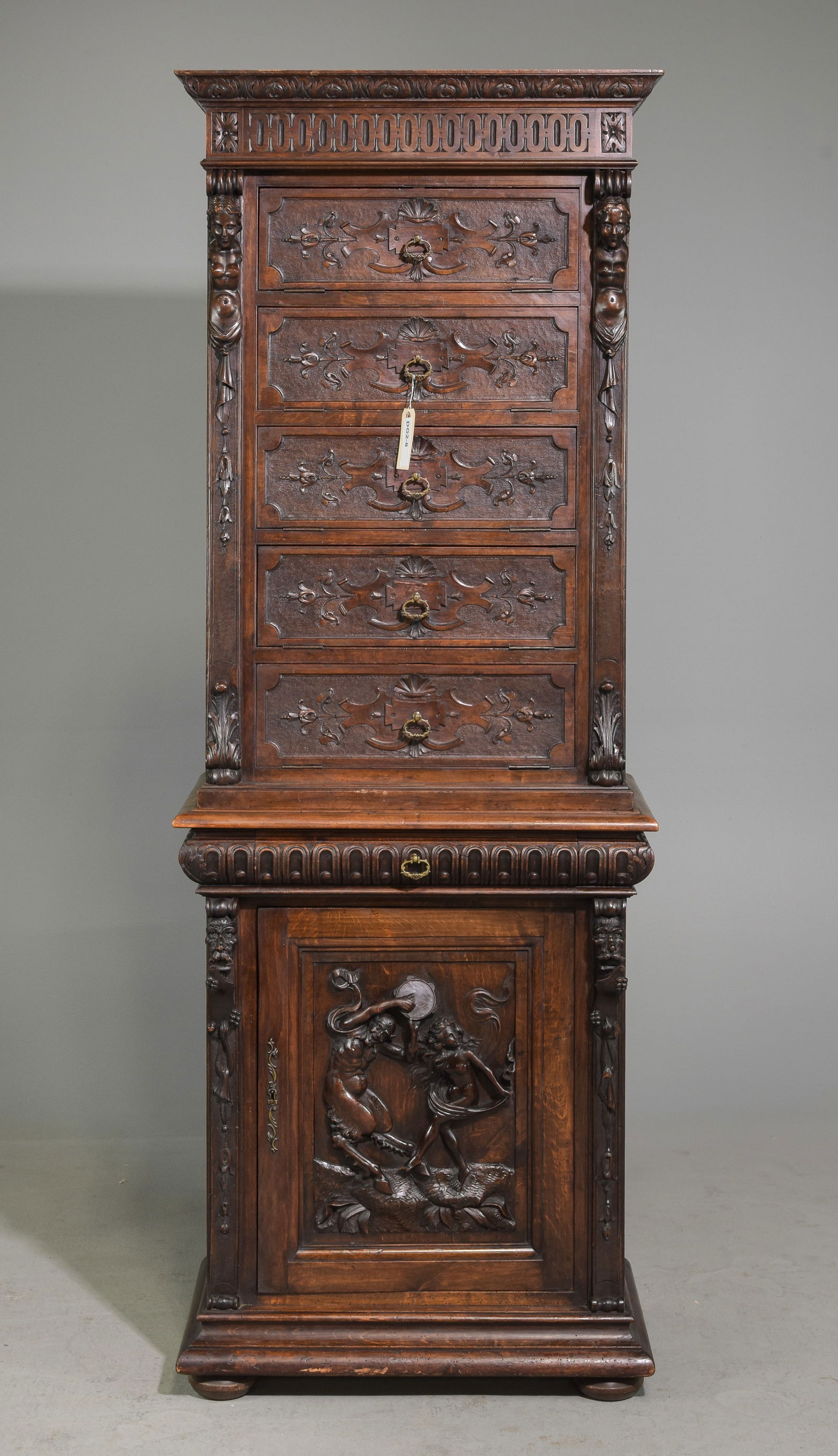Renaissance Style Carved Oak Cupboard / Chiffonier (1 of 10)