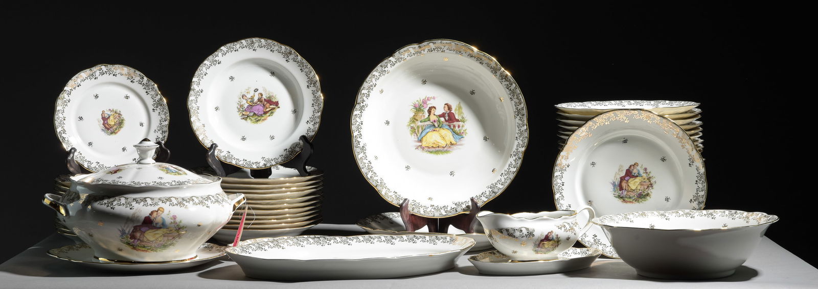 55pc French Romantic Gold Rimmed China Set (1 of 7)