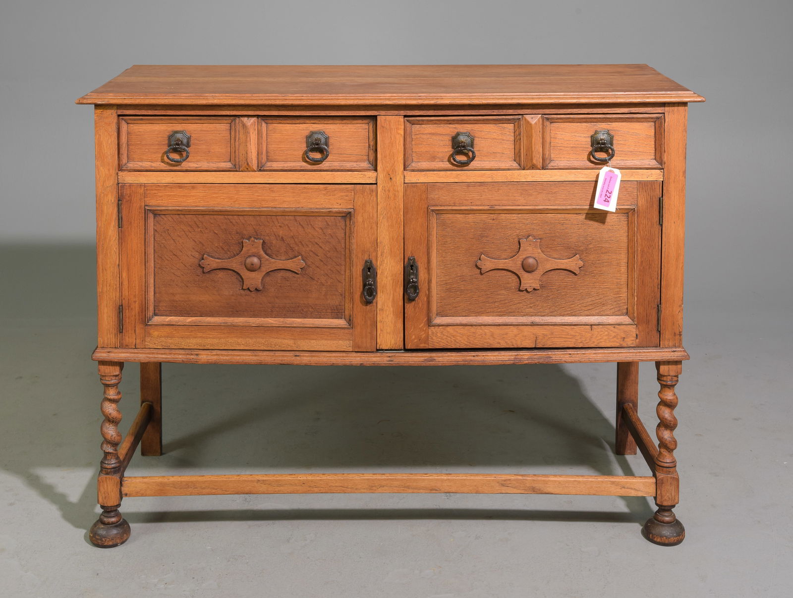 British Light Oak Barley Twist Sideboard (1 of 4)