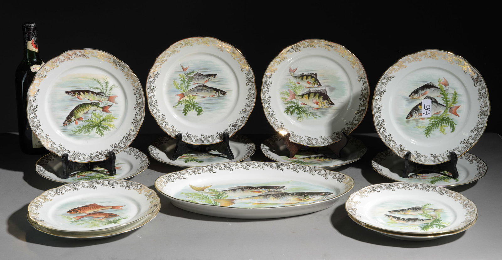 13pc French Limoges Fish Plate Set (1 of 7)