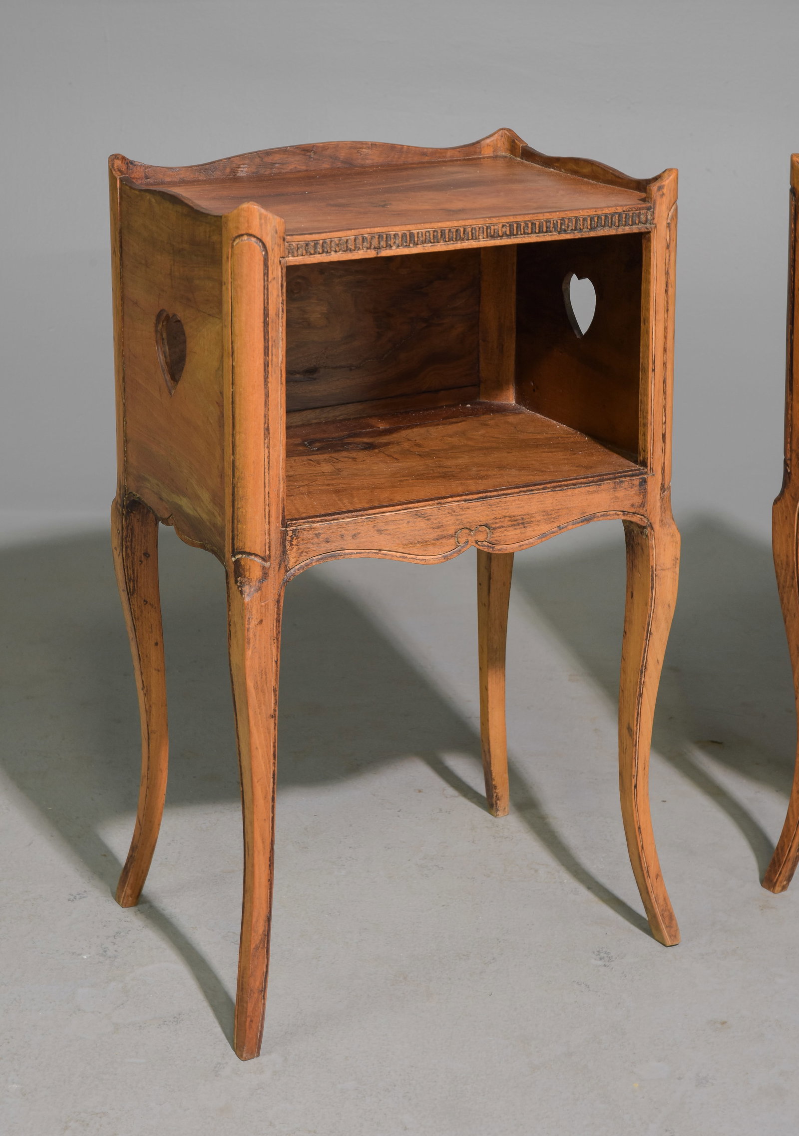 2 Louis XV Style Nightstands / Occasional Tables: 2 French Louis XV Style Nightstands / Occasional Tables - 27 in tall x 16.5 x 11