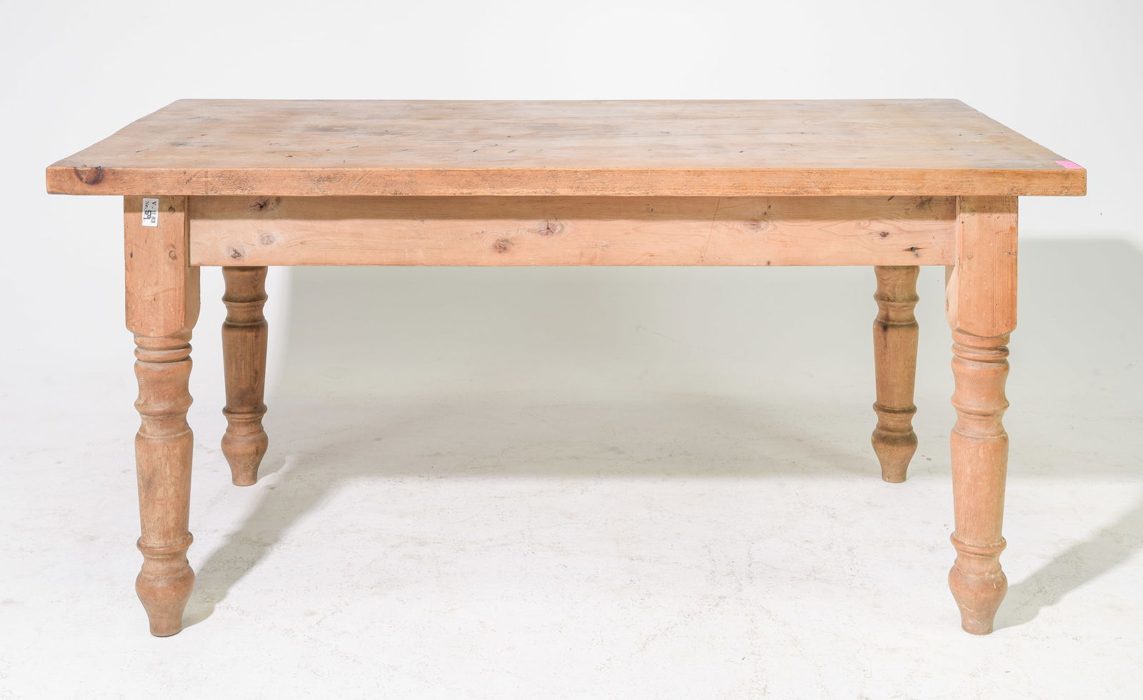 British Waxed Pine Turned Leg Table c.1930's (1 of 4)