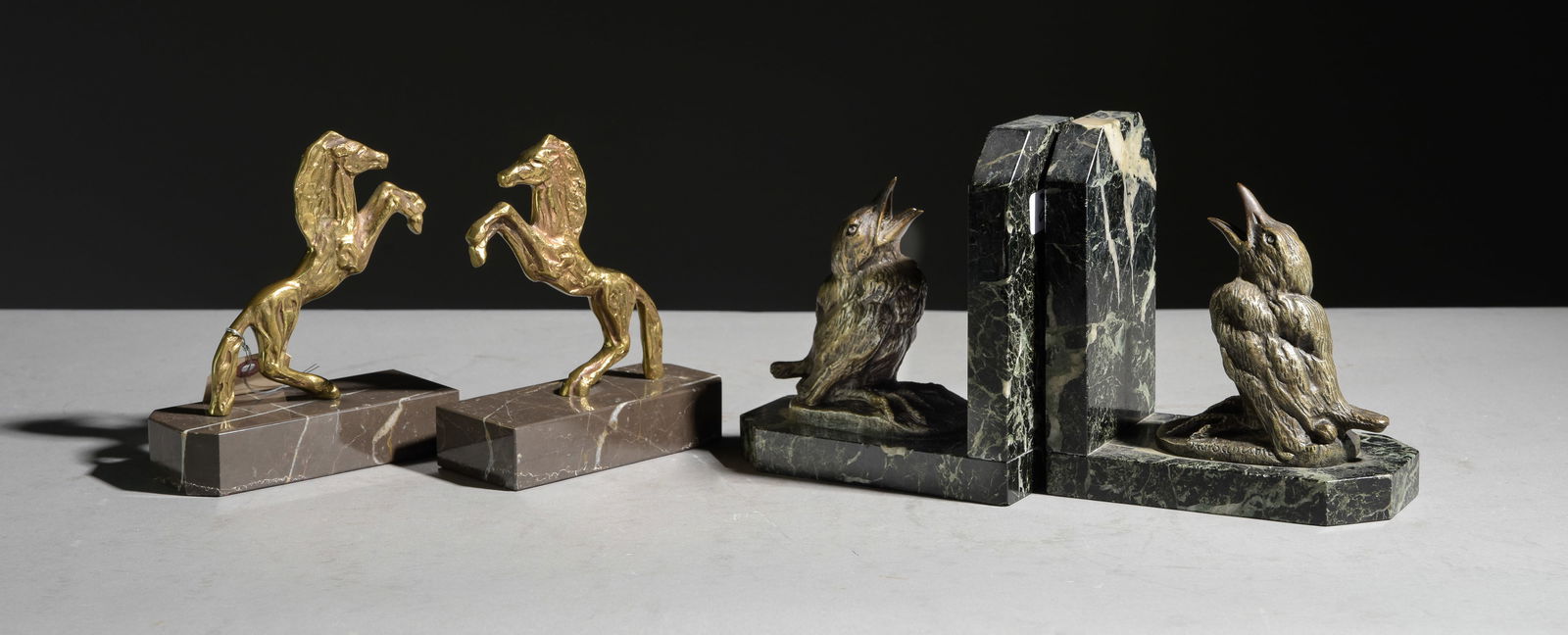 2 Pairs of Figural Marble Book Ends (1 of 4)