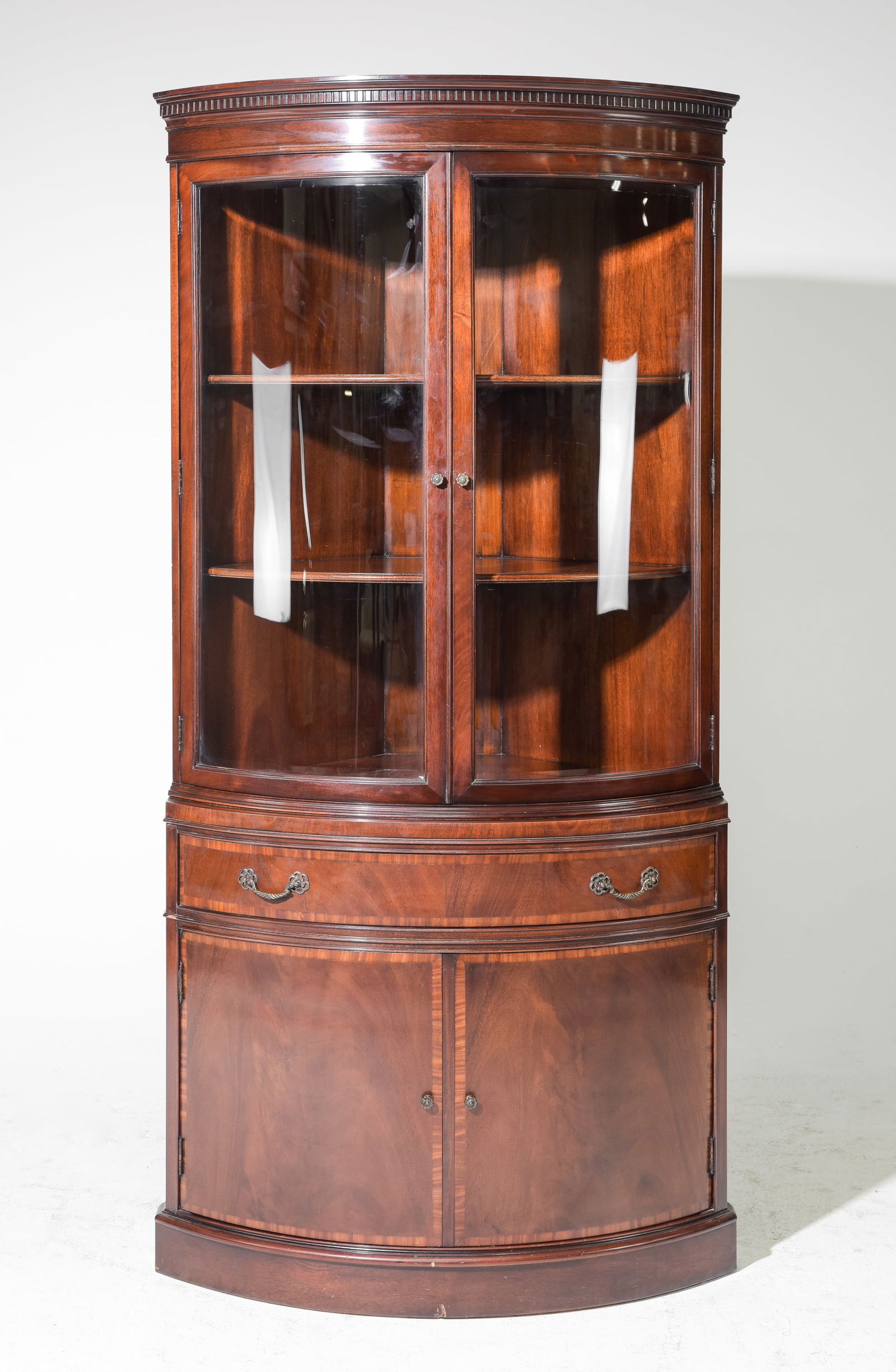Mahogany Curved Front Corner Cabinet (1 of 6)