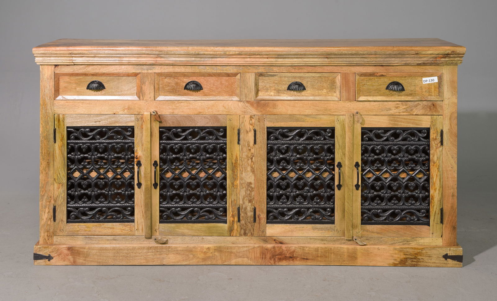 Heavy Four Door Sideboard with Iron Doors (1 of 3)