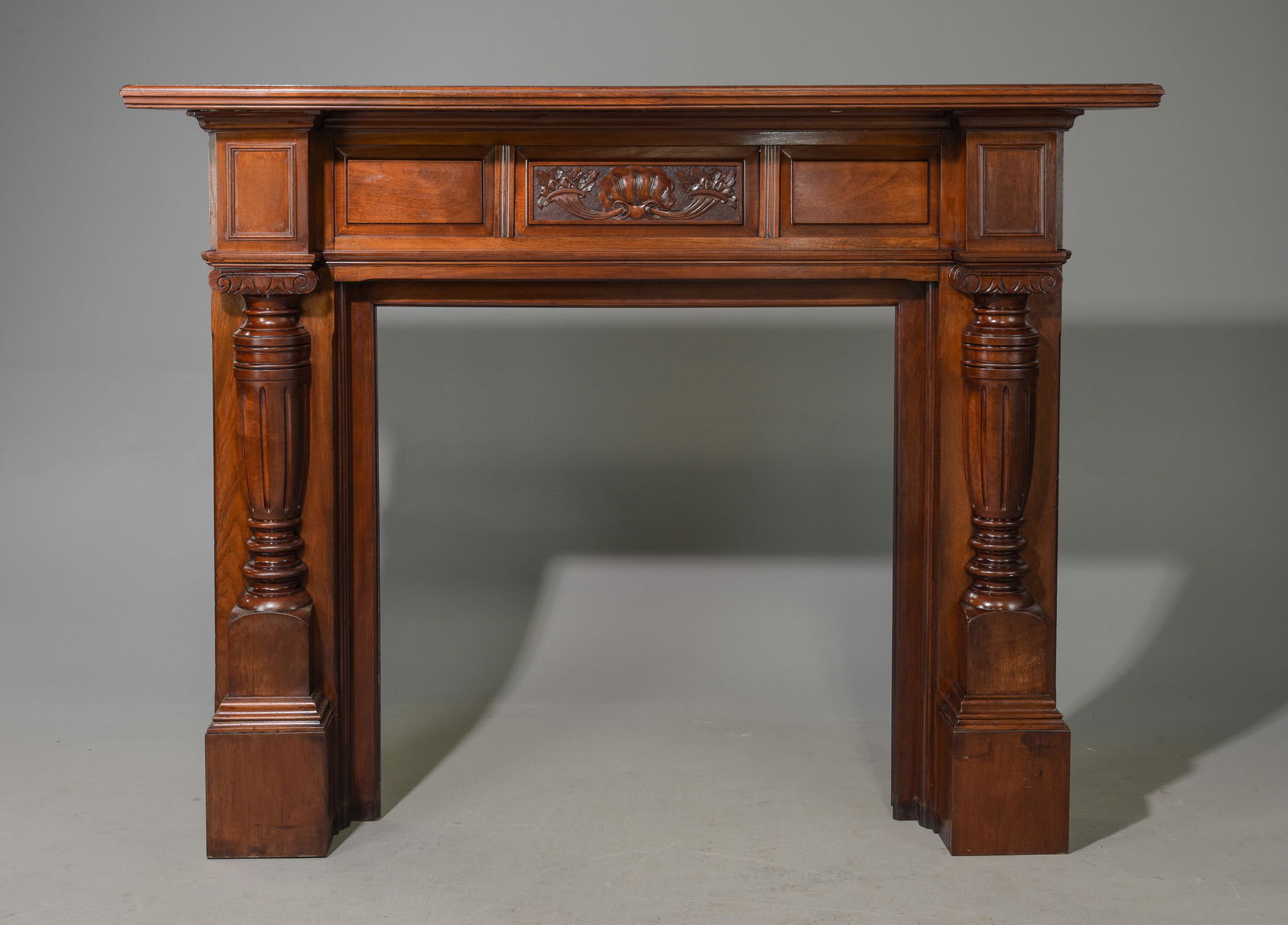 Edwardian Walnut Carved Mantle / Fire Surround c.1930's (1 of 5)