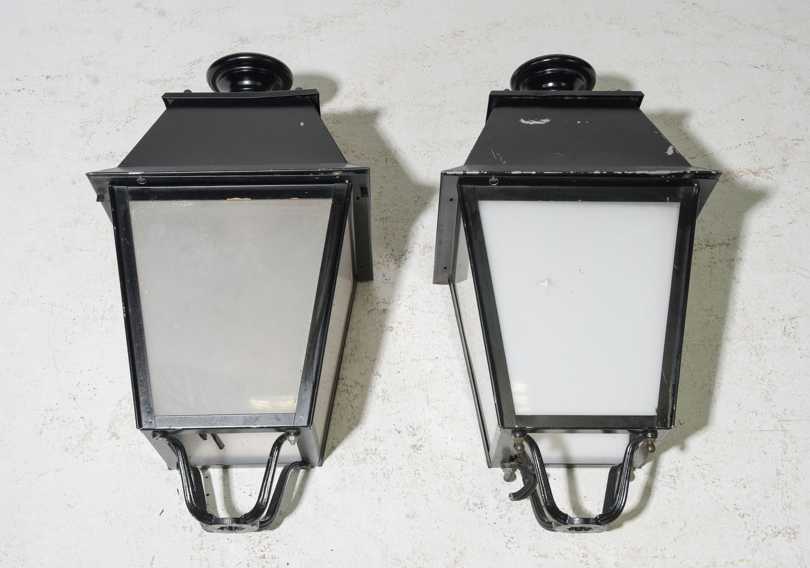 Pair Of French Metal Street Lantern Tops #1 (1 of 2)