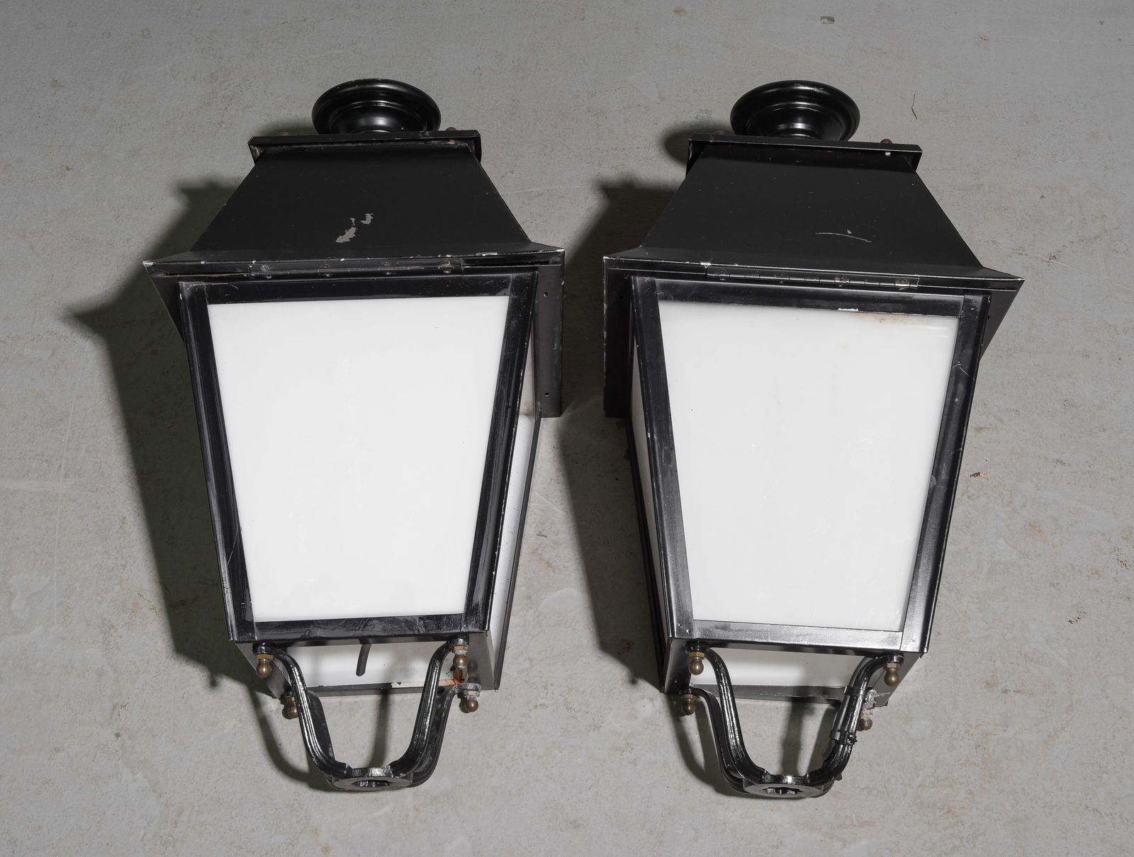 Pair Of French Metal Street Lantern Tops #2 (1 of 3)