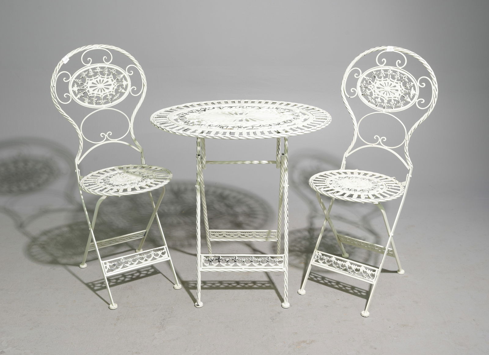 English Painted Metal Bistro / Garden Table & Chairs #2 (1 of 3)