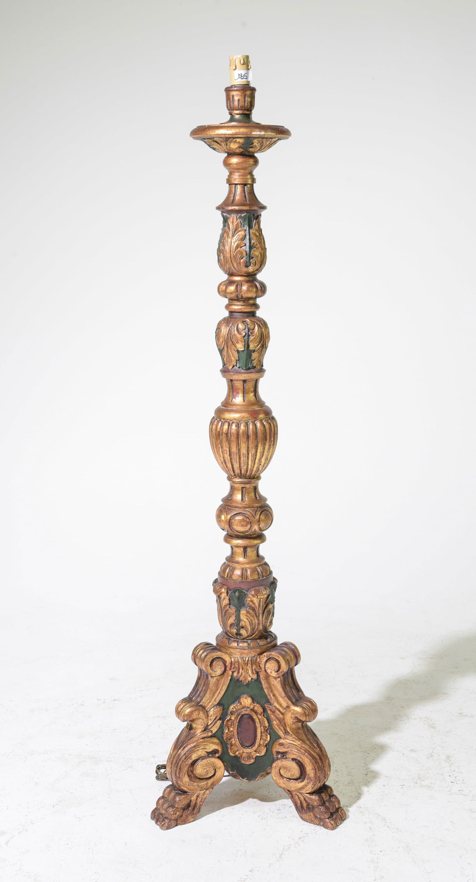 French Gilded / Poly Chrome Empire Style Floor Lamp (1 of 3)