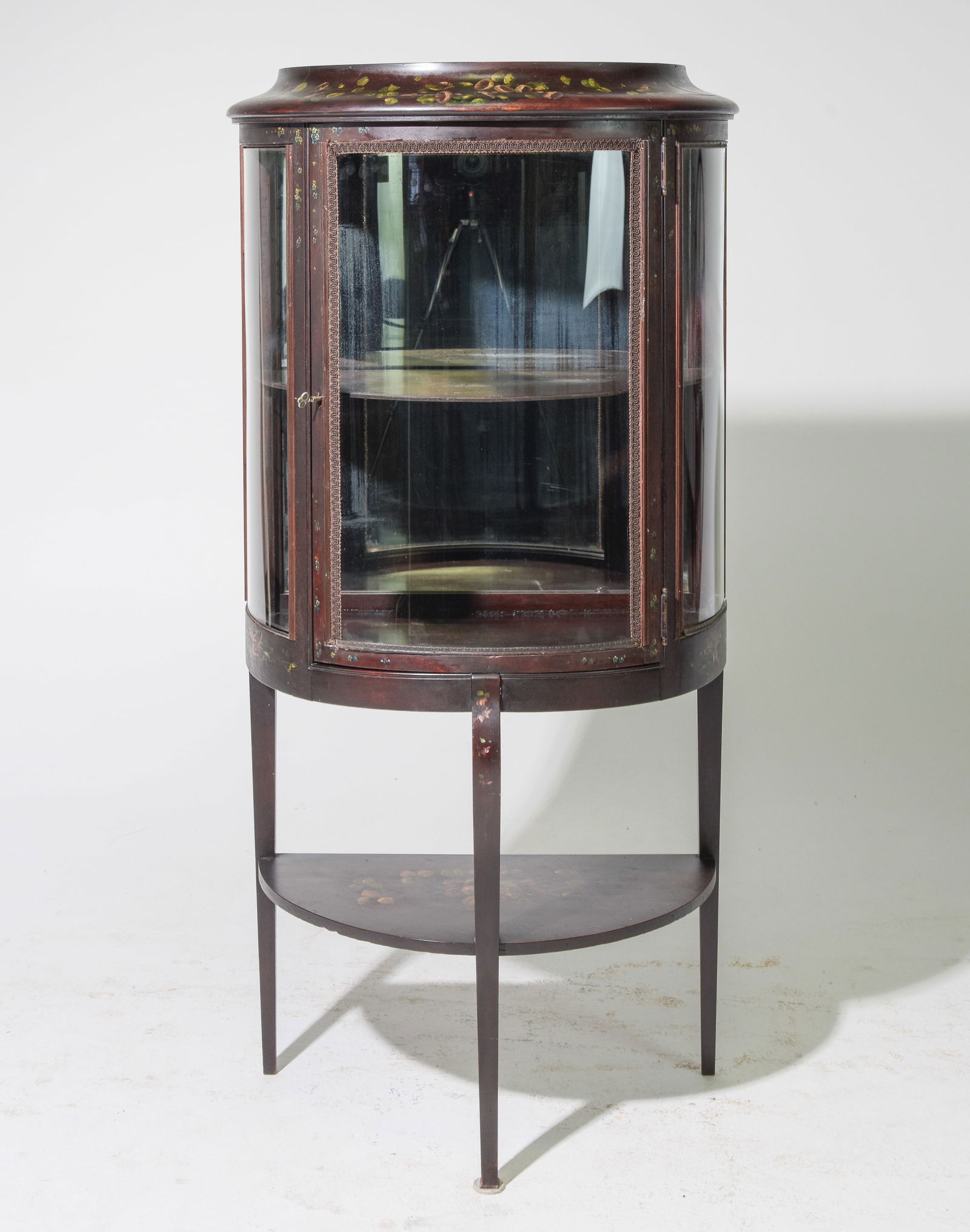 Mahogany Demilune Curio / Display Cabinet (1 of 5)