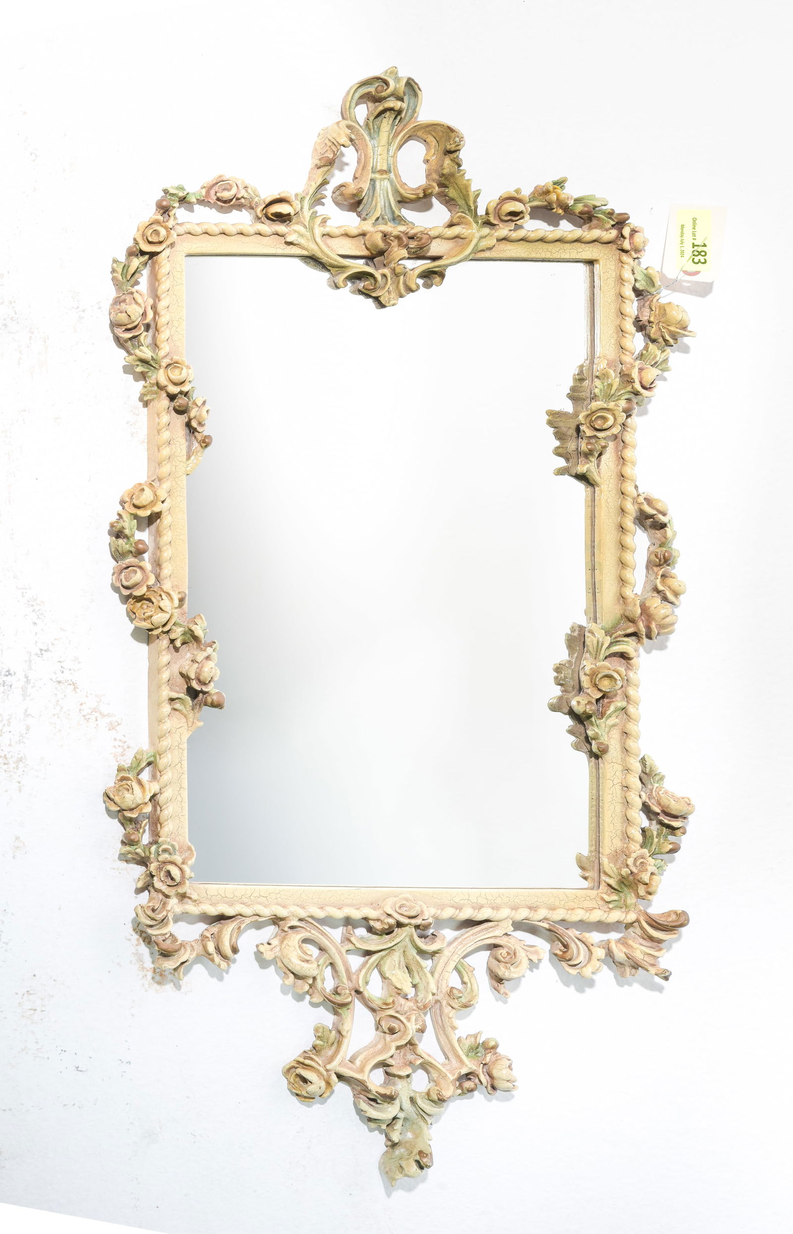 French Baroque Style Painted Framed Mirror (1 of 4)