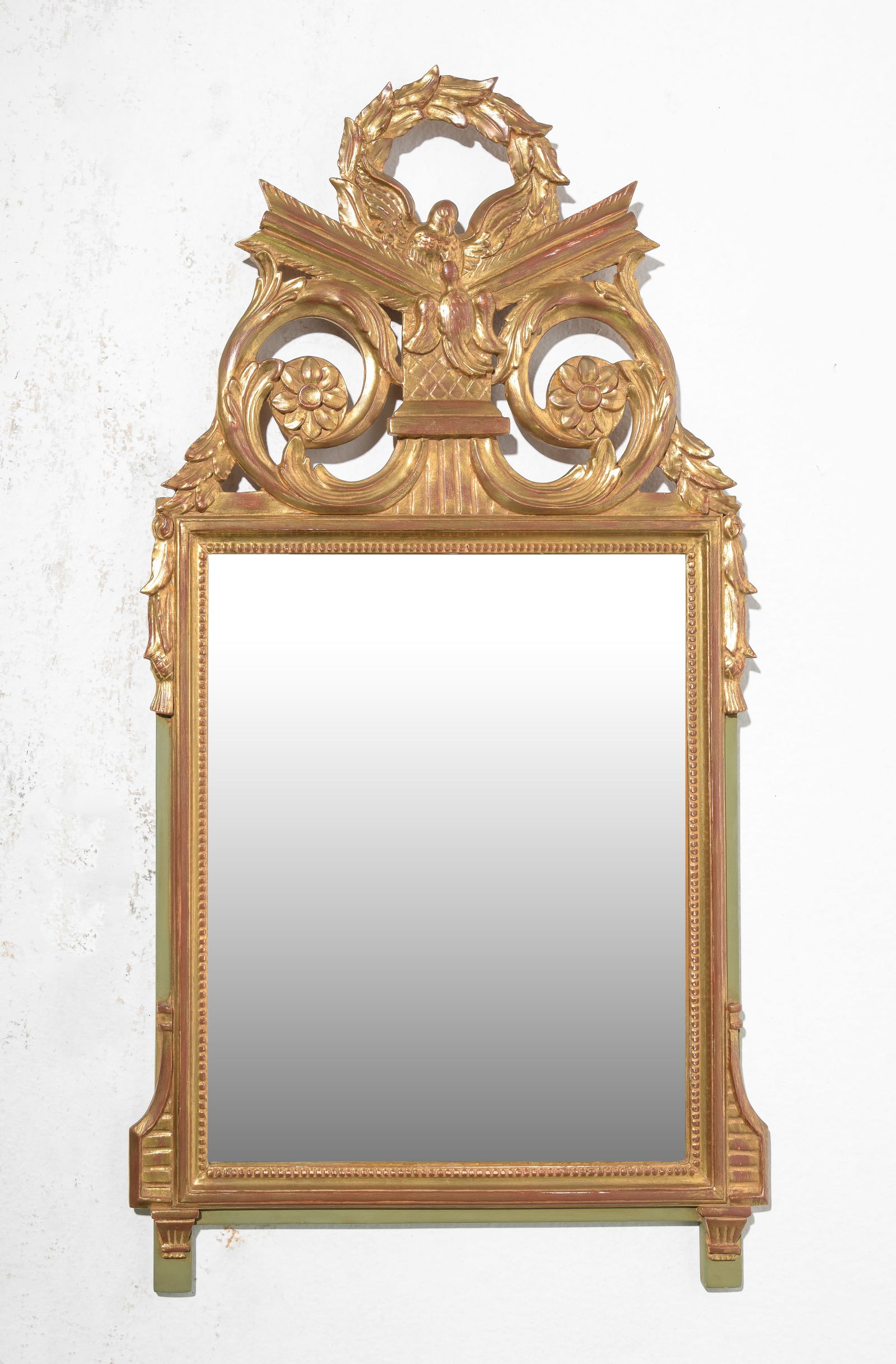 French Gilded & Painted Framed Mirror (1 of 4)