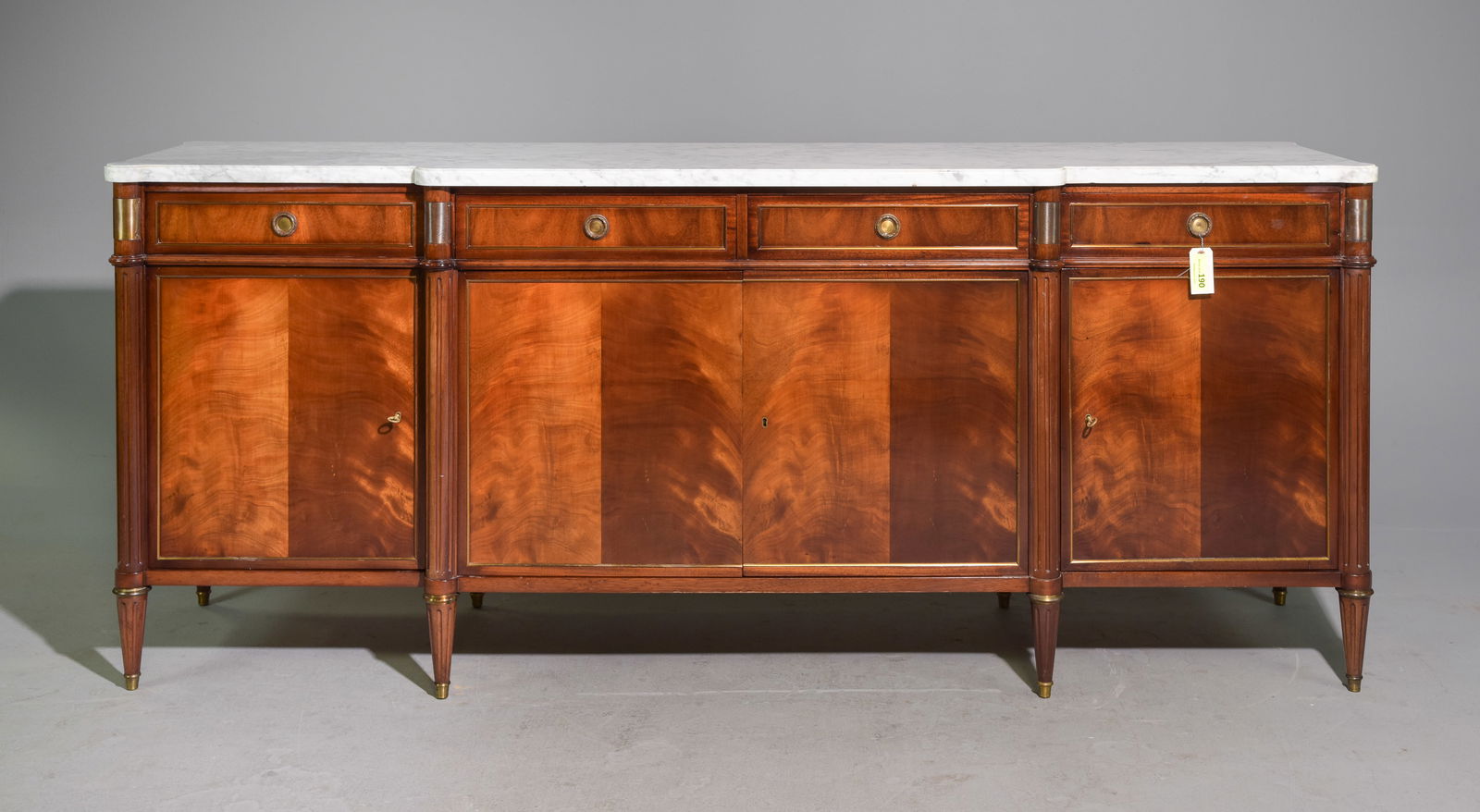 Louis XVI Style White Marble Top Sideboard (1 of 7)