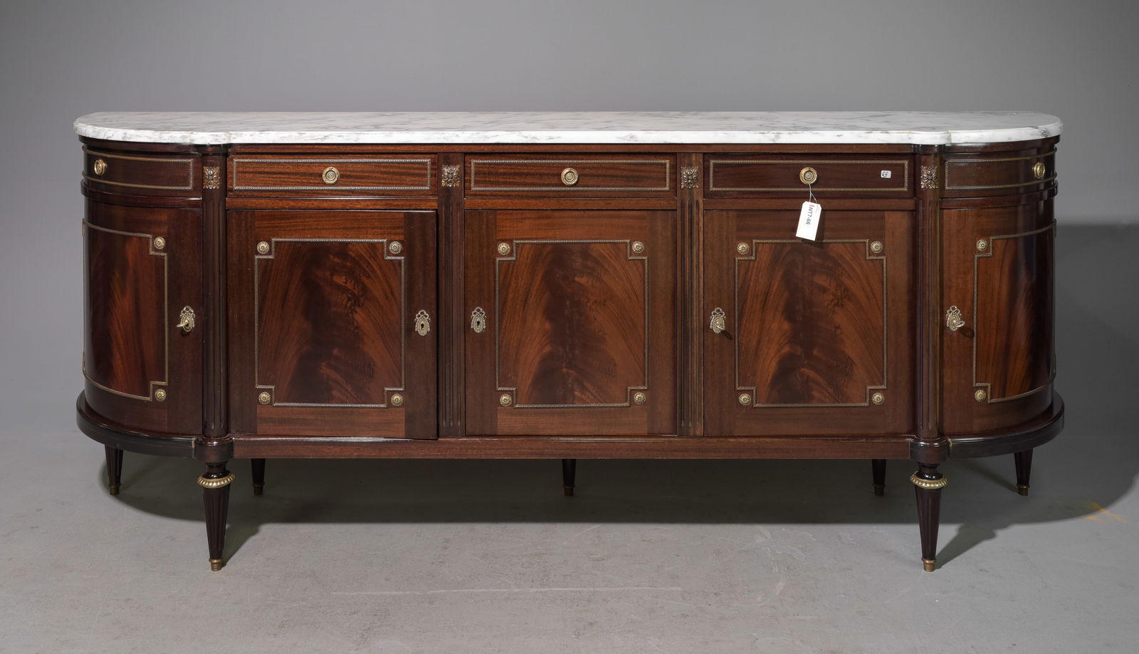 Louis XVI Style White Marble Top Curved Sideboard (1 of 8)