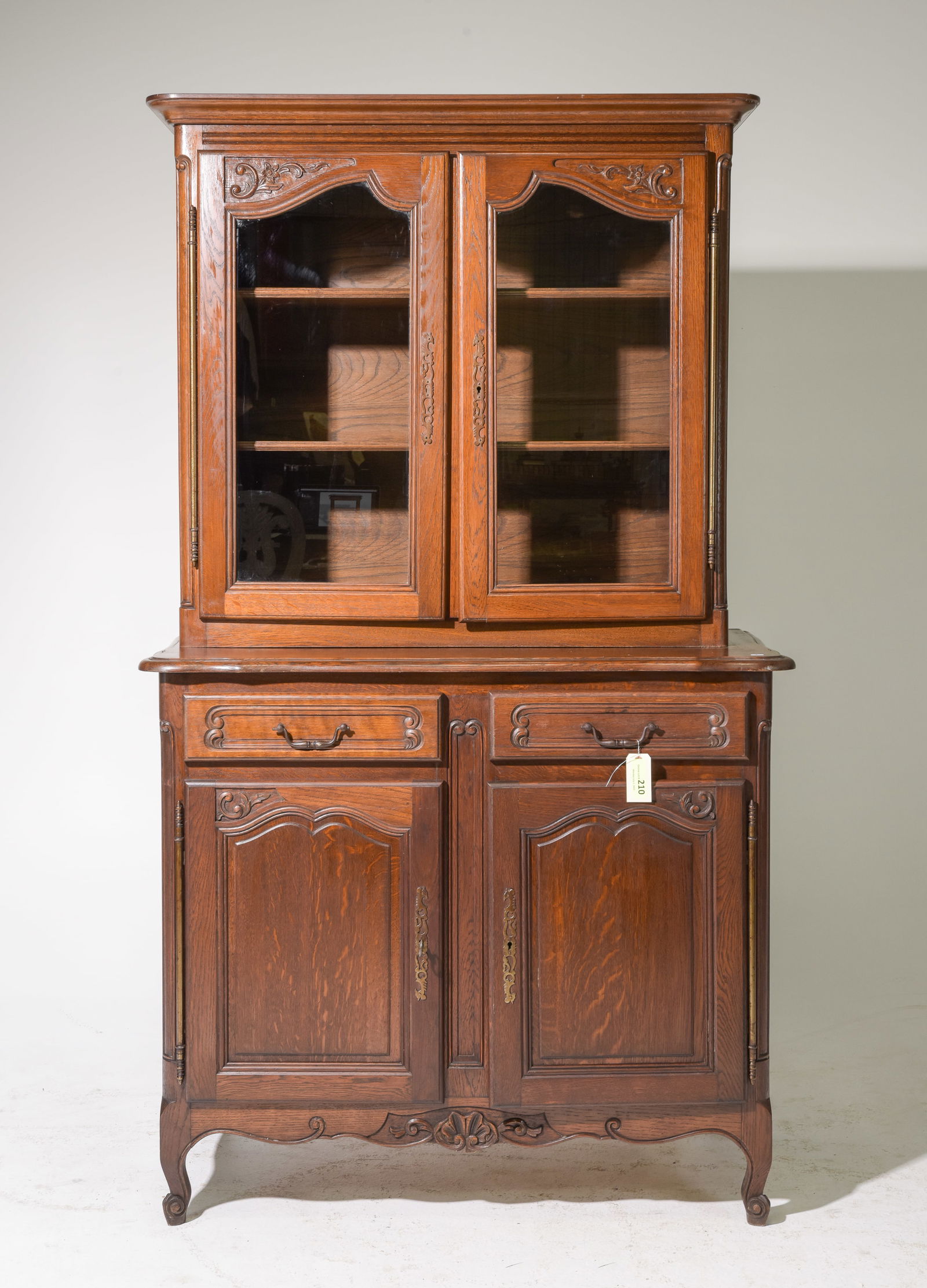 Louis XV Style Oak Step Back Bookcase / Cupboard #1 (1 of 9)